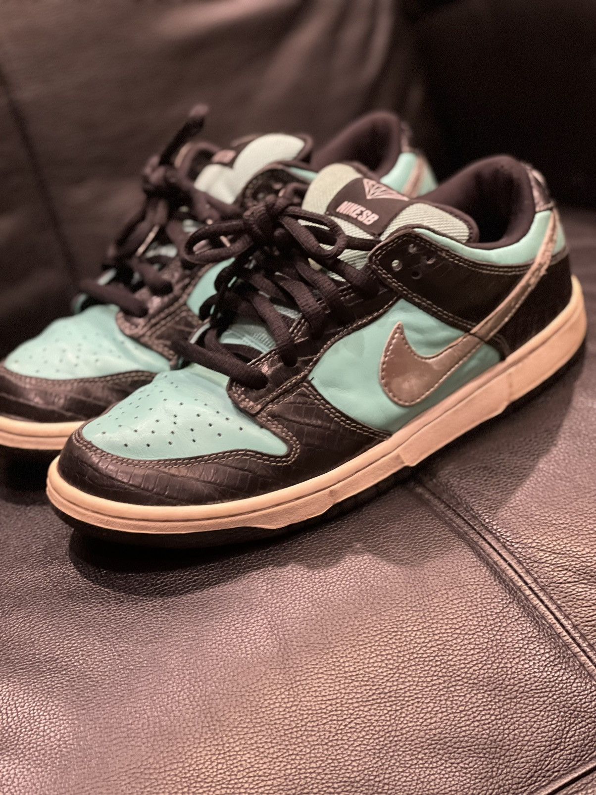 Nike Nike Dunk SB Low Diamond Supply Co. Aqua Blue Size US 9.5 / EU 42-43 - 2 Thumbnail