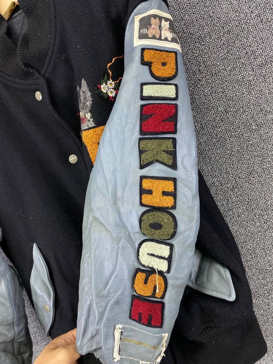 Japanese Brand × Pink House Vintage 90s Pink House Patches Rare Design Varsity Jacket Size M / US 6-8 / IT 42-44 - 14 Thumbnail