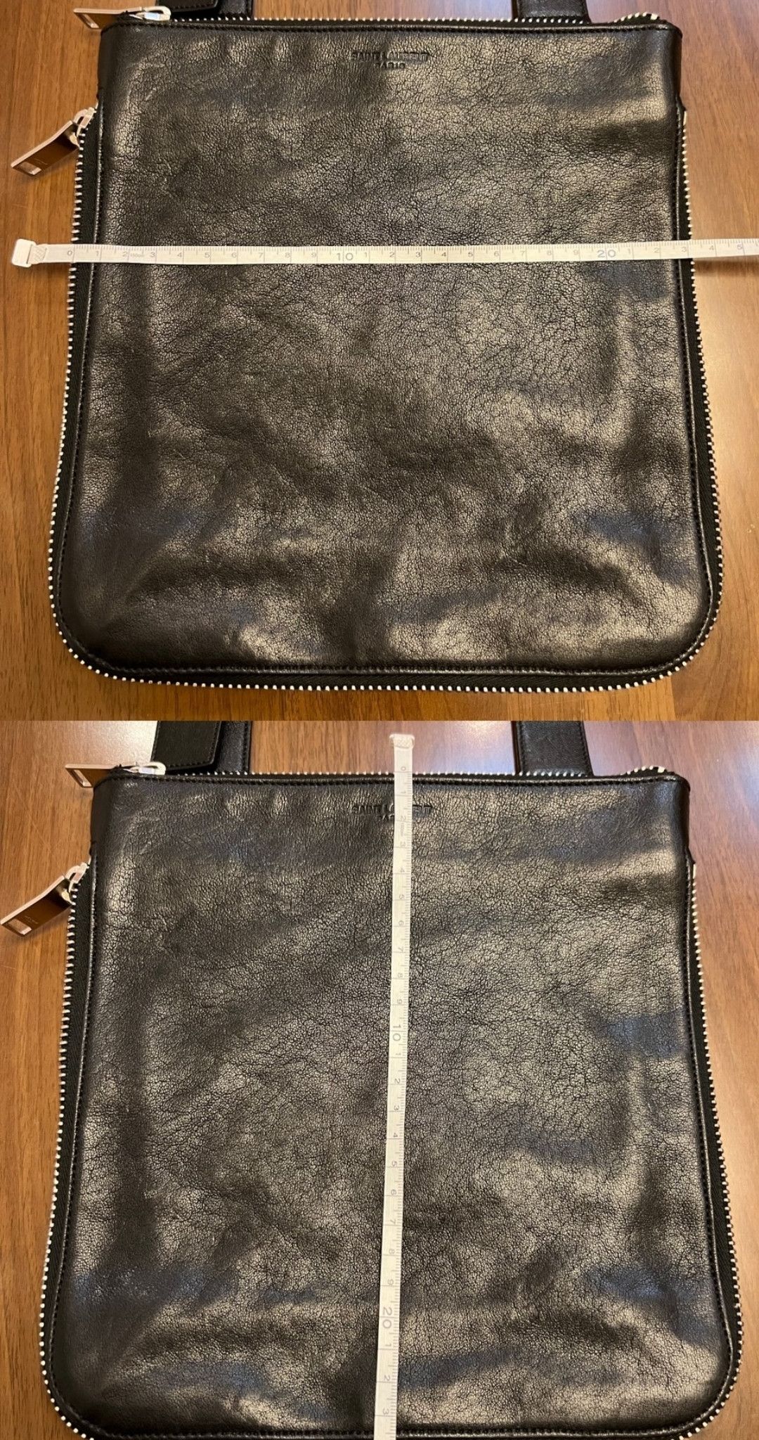 Saint Laurent Paris Saint Laurent Large curved zipped cowhide shoulder bag Size ONE SIZE - 8 Thumbnail