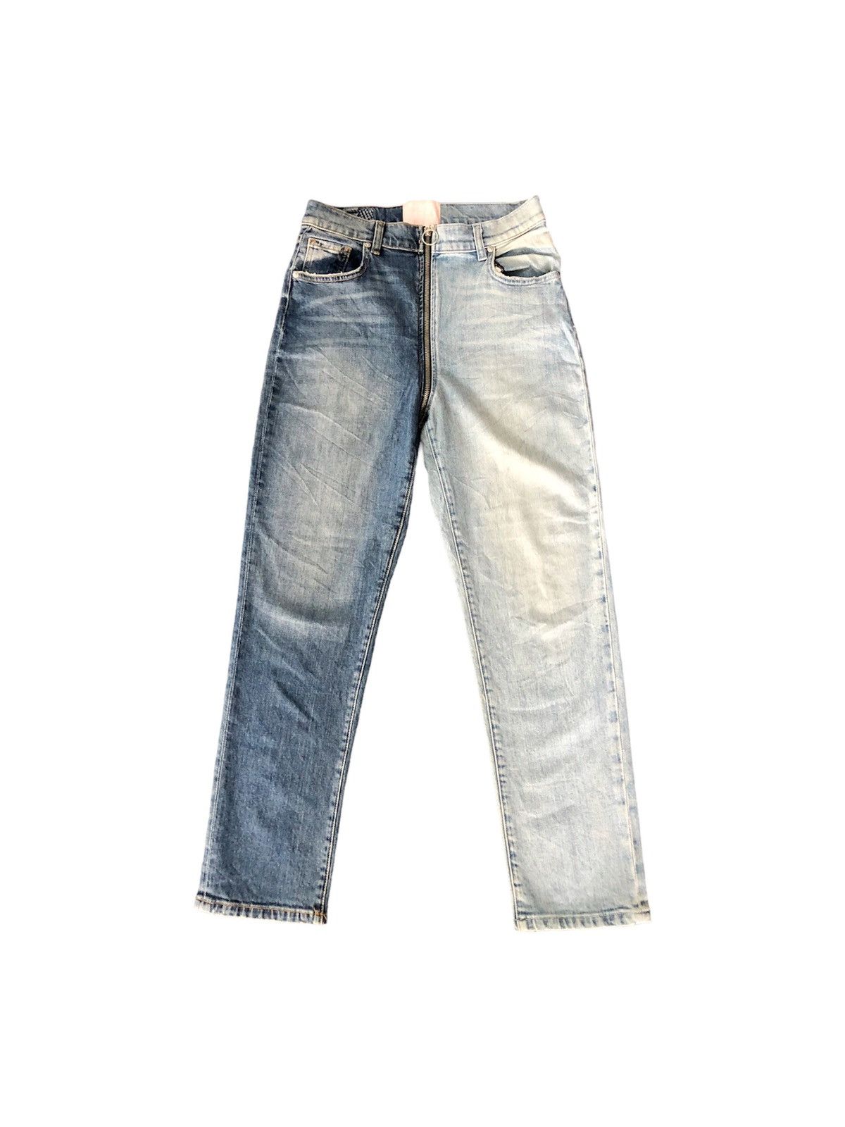 Beauty Beast Size 29/26.5 - Rare Revice Mixed jeans split zipper cut Size US 29 - 3 Thumbnail