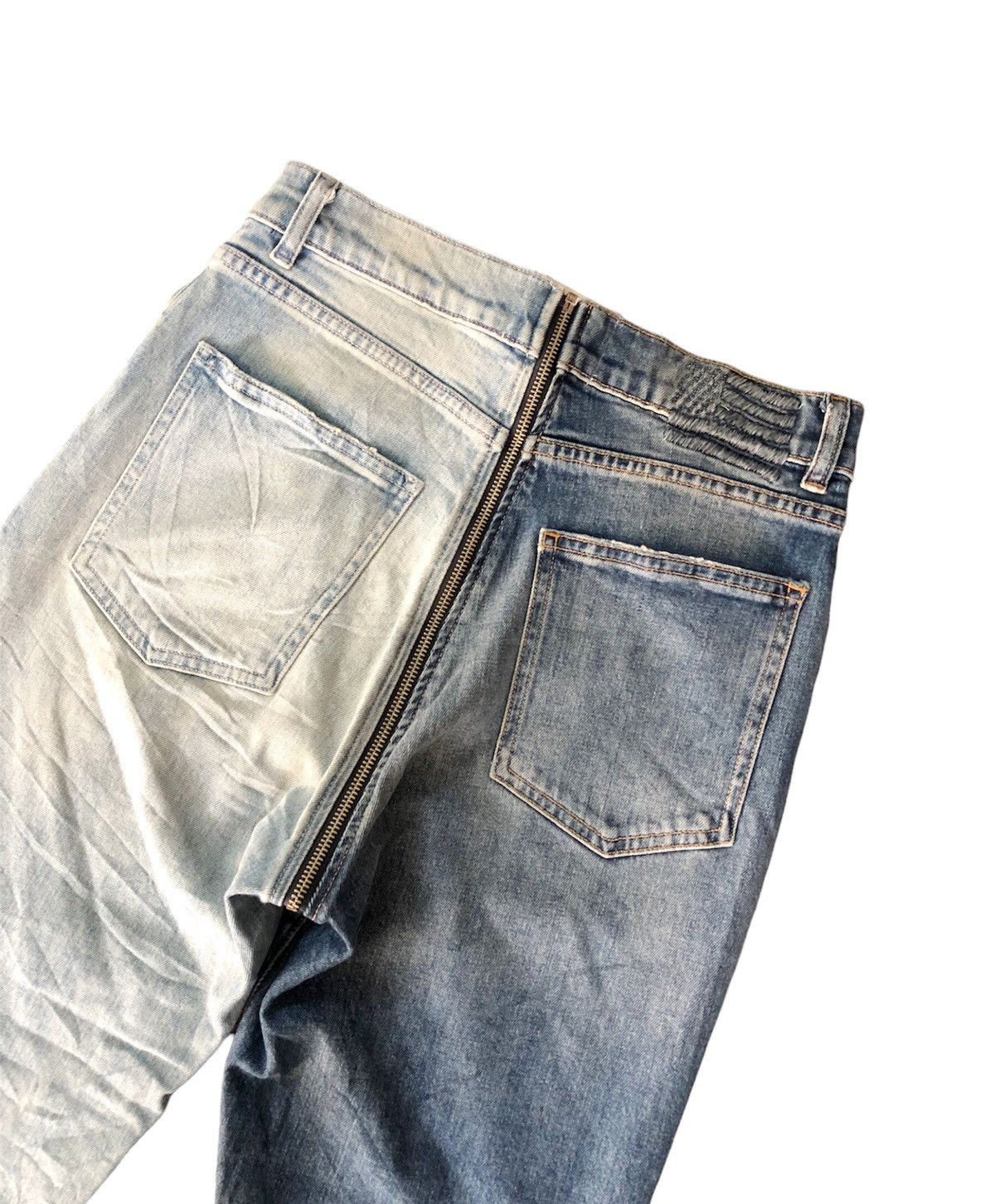 Beauty Beast Size 29/26.5 - Rare Revice Mixed jeans split zipper cut Size US 29 - 7 Thumbnail