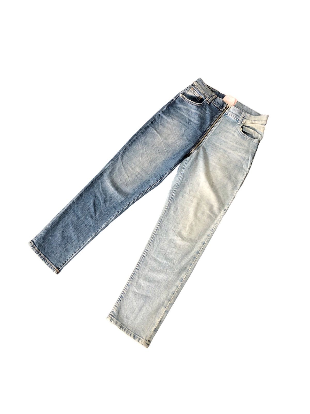 Beauty Beast Size 29/26.5 - Rare Revice Mixed jeans split zipper cut Size US 29 - 4 Thumbnail