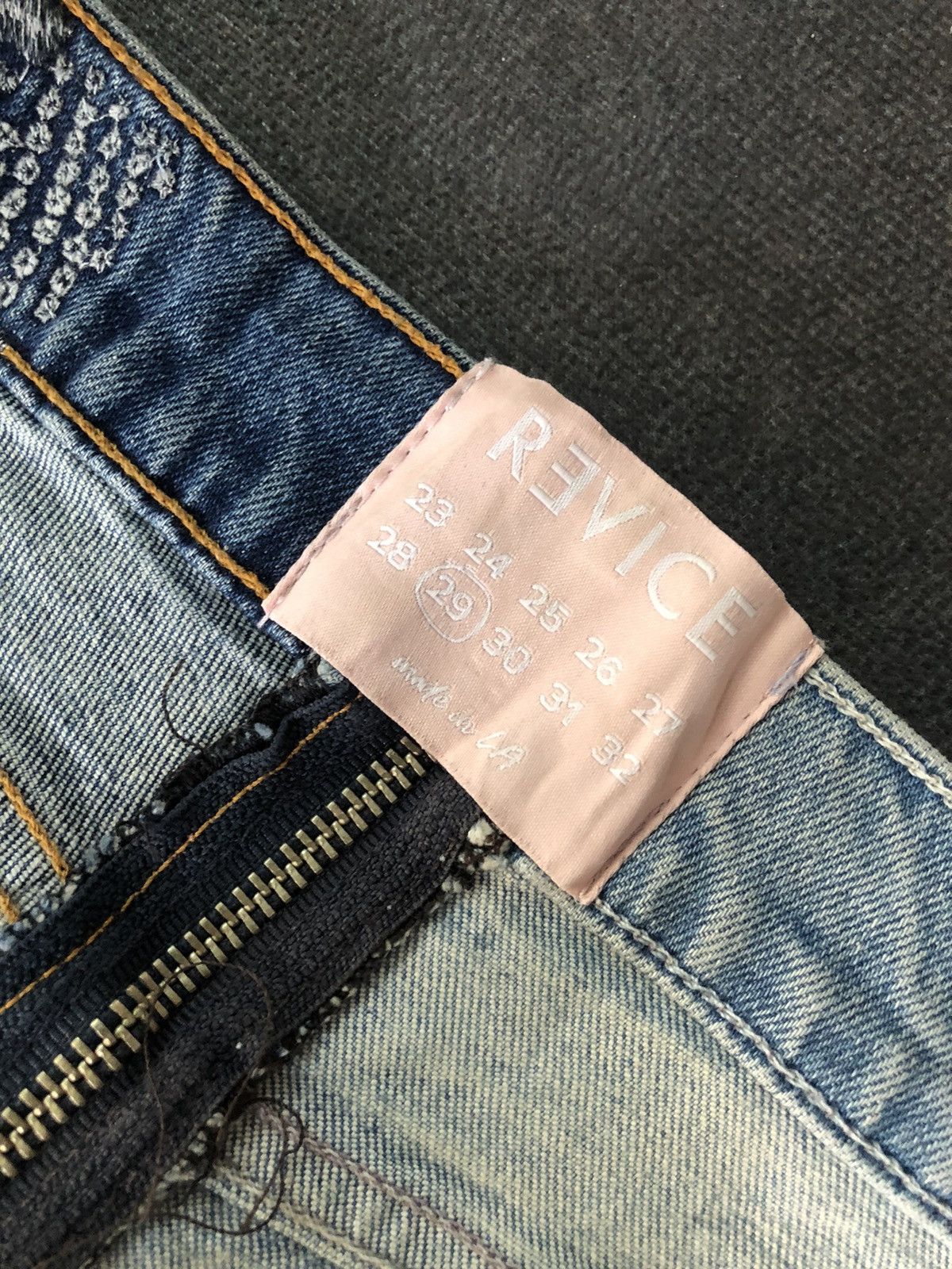Beauty Beast Size 29/26.5 - Rare Revice Mixed jeans split zipper cut Size US 29 - 9 Thumbnail