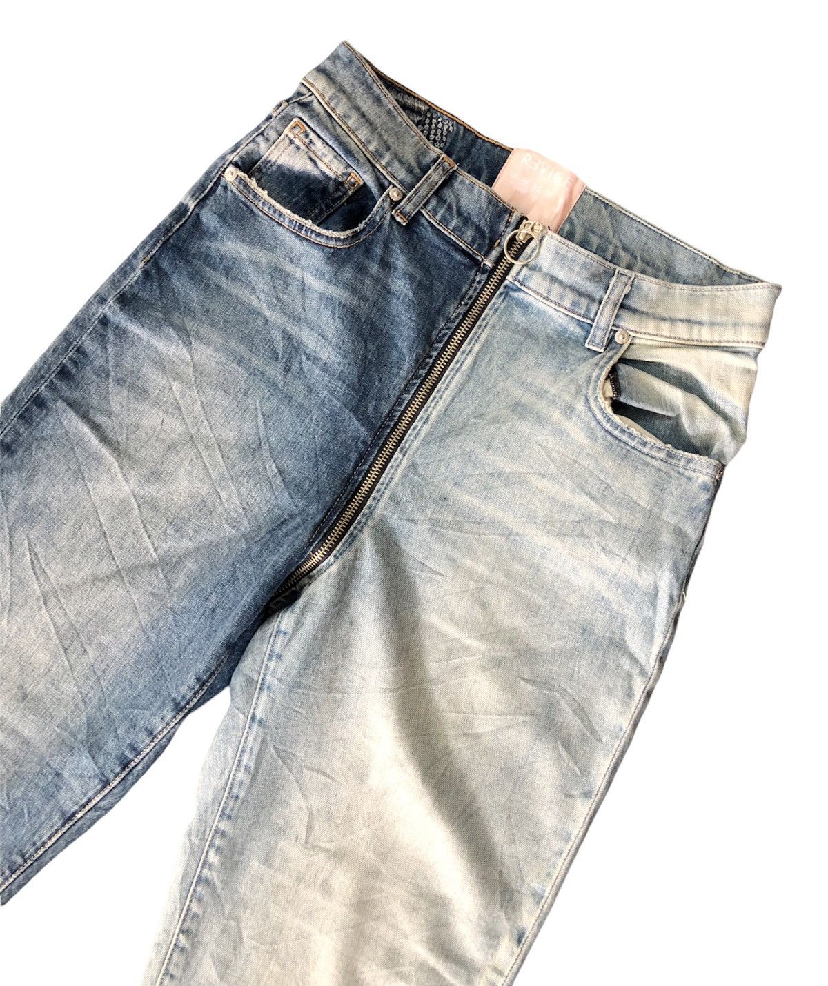 Beauty Beast Size 29/26.5 - Rare Revice Mixed jeans split zipper cut Size US 29 - 5 Thumbnail