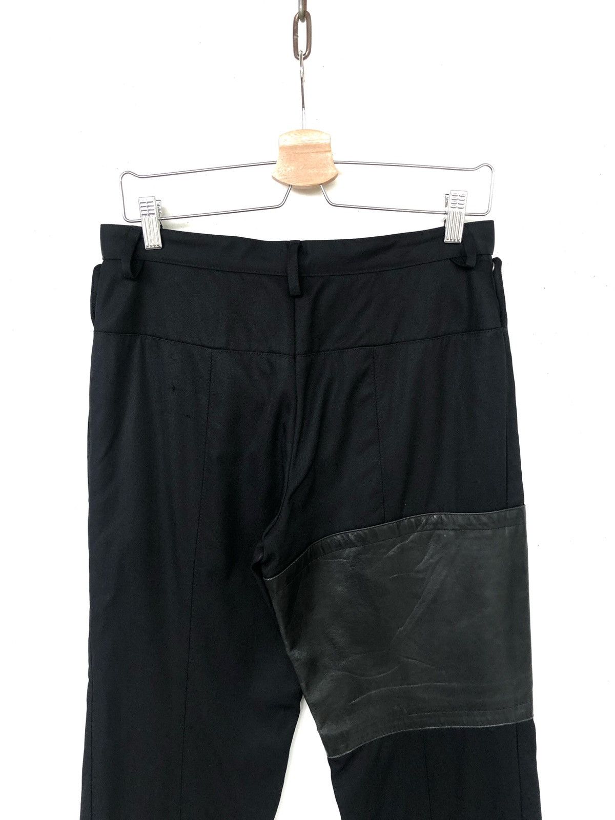Dirk Bikkembergs Dirk Bikkembergs 🇬🇧 Leather Hybrid Gabardine Pants Size US 30 / EU 46 - 8 Thumbnail