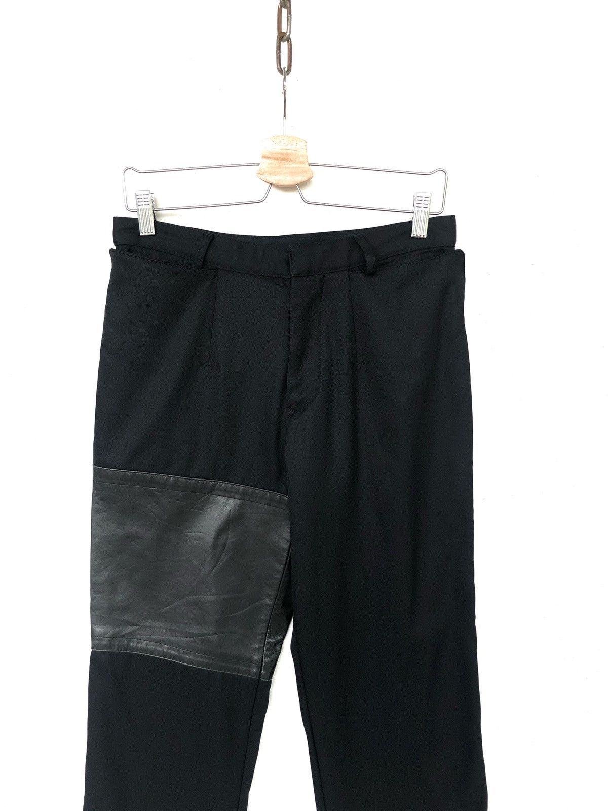 Dirk Bikkembergs Dirk Bikkembergs 🇬🇧 Leather Hybrid Gabardine Pants Size US 30 / EU 46 - 4 Thumbnail