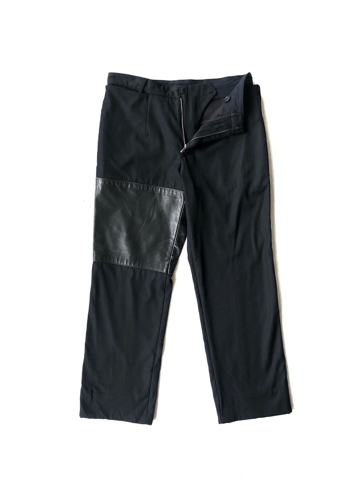 Dirk Bikkembergs 🇬🇧 Leather Hybrid Gabardine Pants