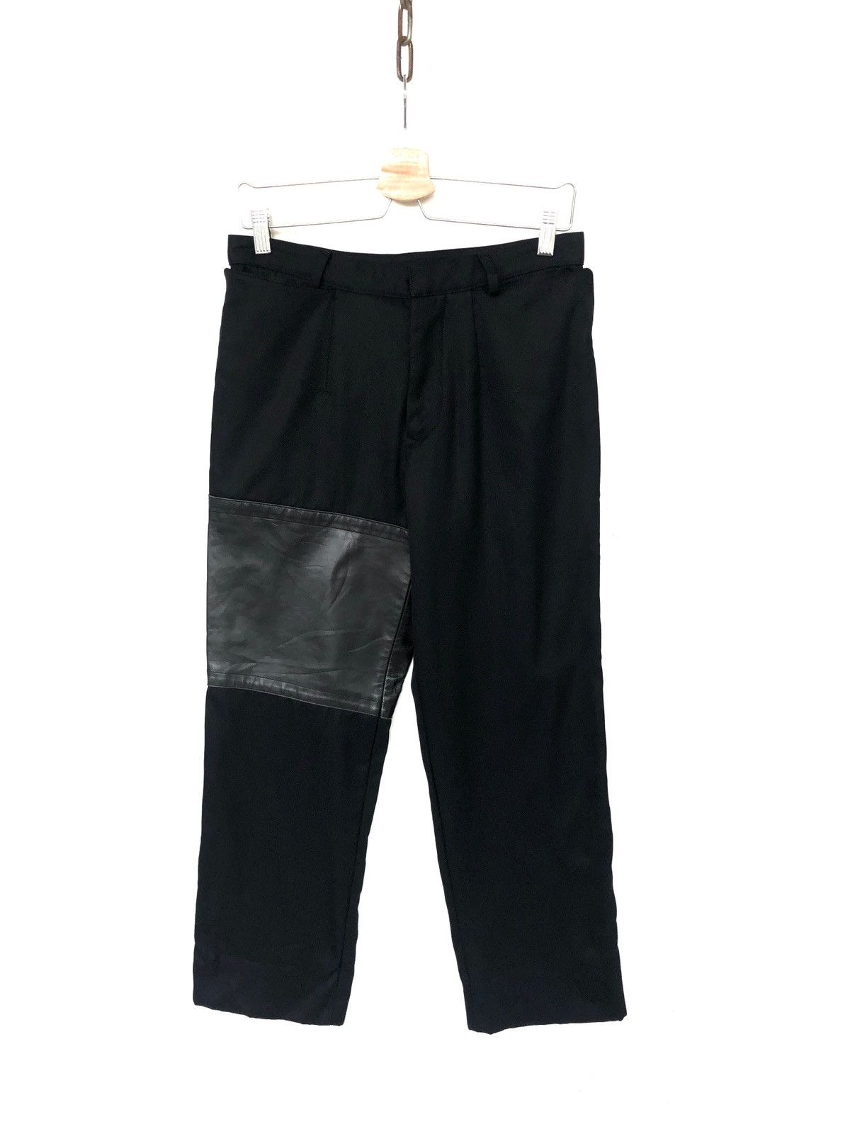 Dirk Bikkembergs Dirk Bikkembergs 🇬🇧 Leather Hybrid Gabardine Pants Size US 30 / EU 46 - 3 Thumbnail