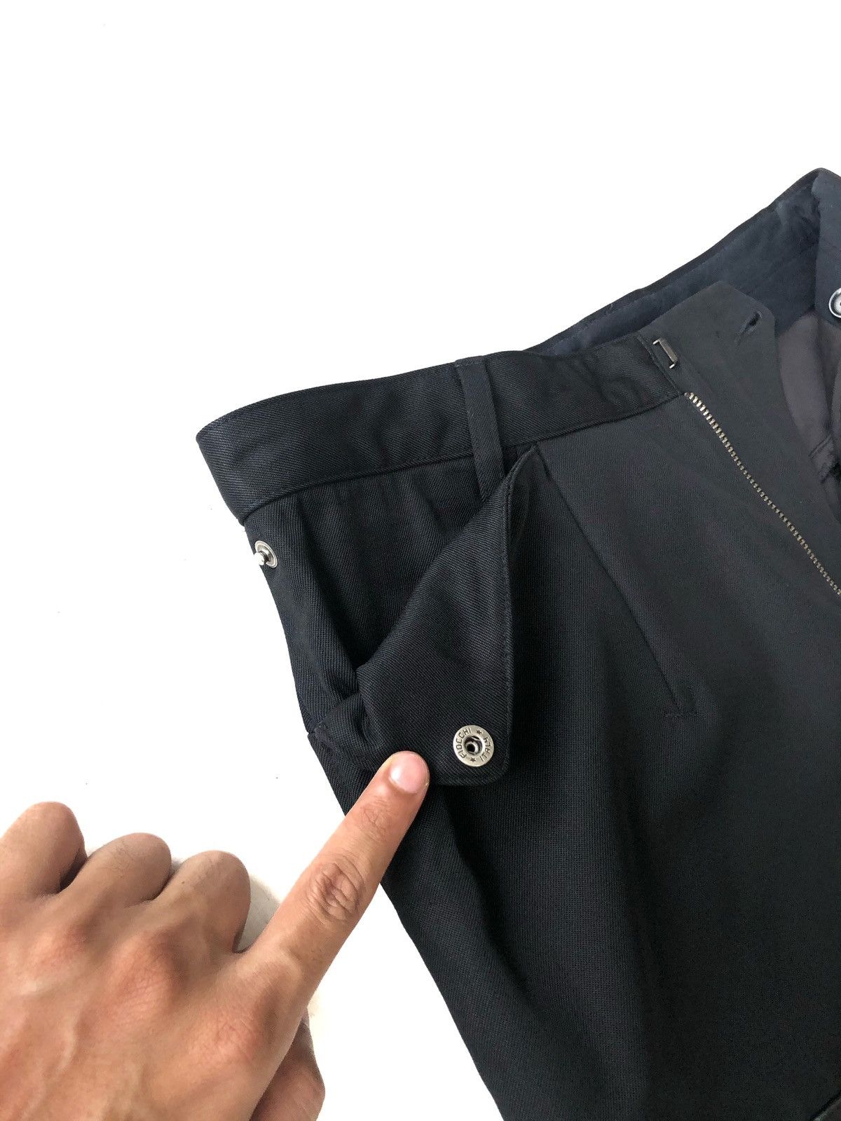 Dirk Bikkembergs Dirk Bikkembergs 🇬🇧 Leather Hybrid Gabardine Pants Size US 30 / EU 46 - 2 Thumbnail