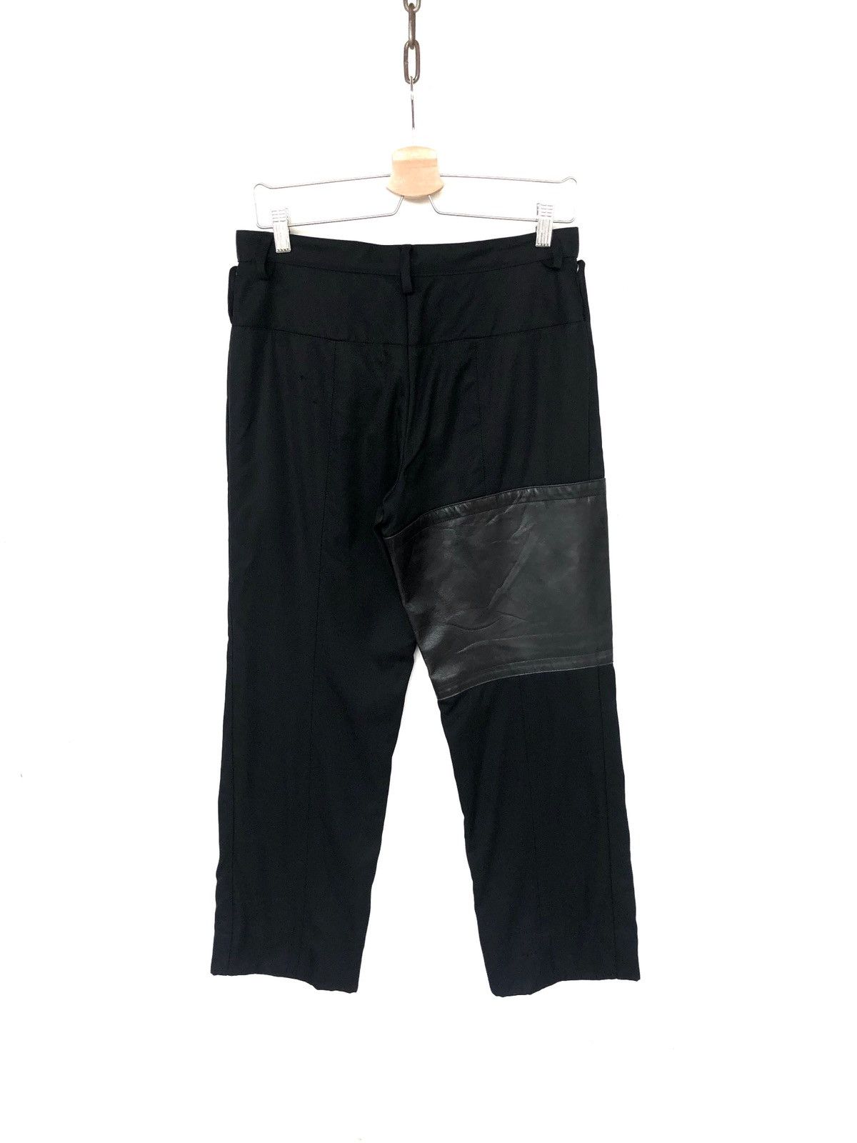 Dirk Bikkembergs Dirk Bikkembergs 🇬🇧 Leather Hybrid Gabardine Pants Size US 30 / EU 46 - 7 Thumbnail