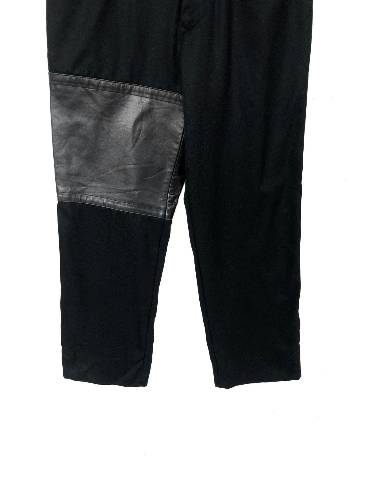 Dirk Bikkembergs Dirk Bikkembergs 🇬🇧 Leather Hybrid Gabardine Pants Size US 30 / EU 46 - 5 Thumbnail