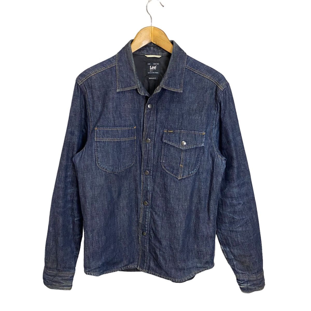 image of Denim Jacket x Lee Indigo Denim Shirt, Men's (Size Large)
