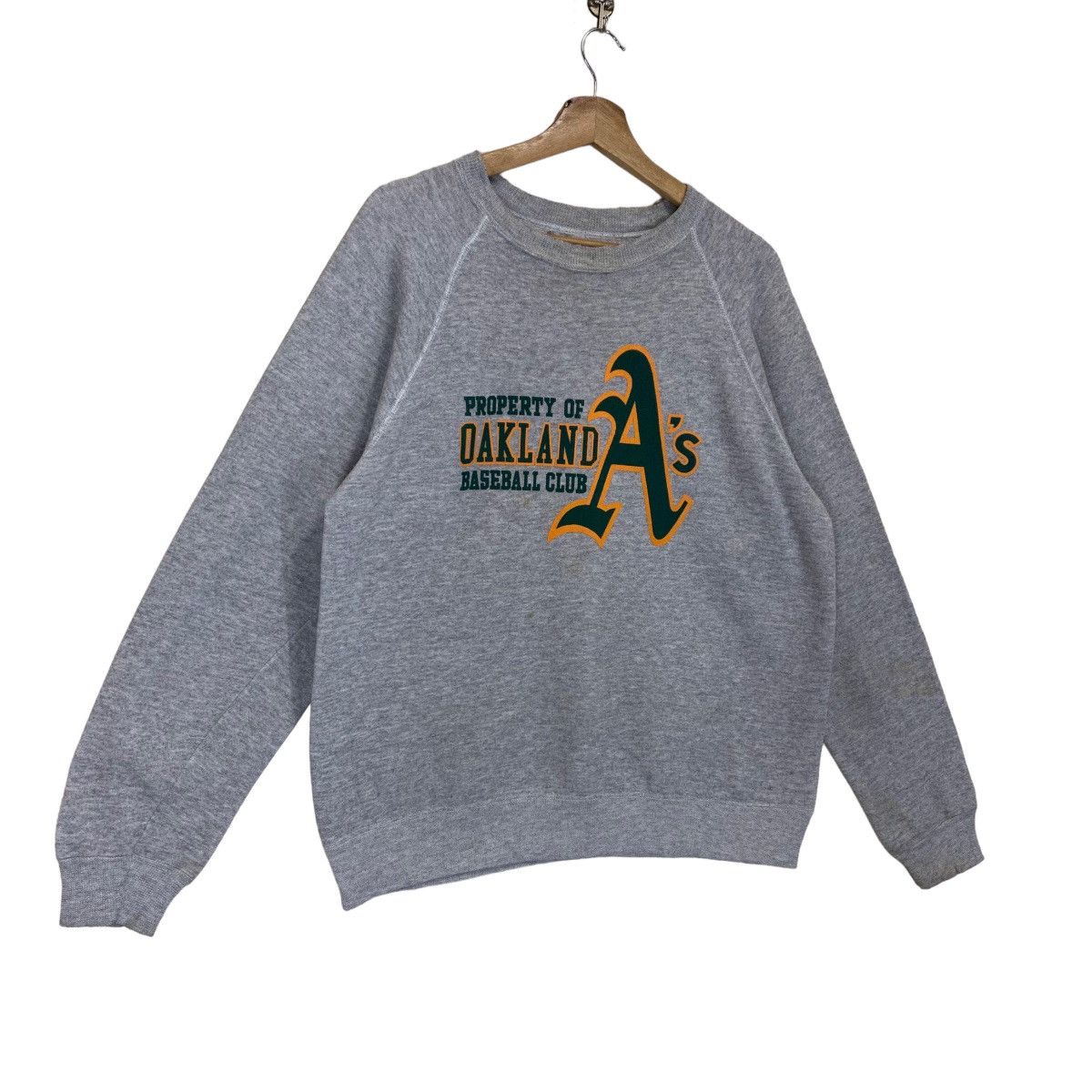 MLB × NFL × Vintage Vintage 90s MLB Oakland Big Logo Crewneck Sweatshirt Size US M / EU 48-50 / 2 - 2 Thumbnail