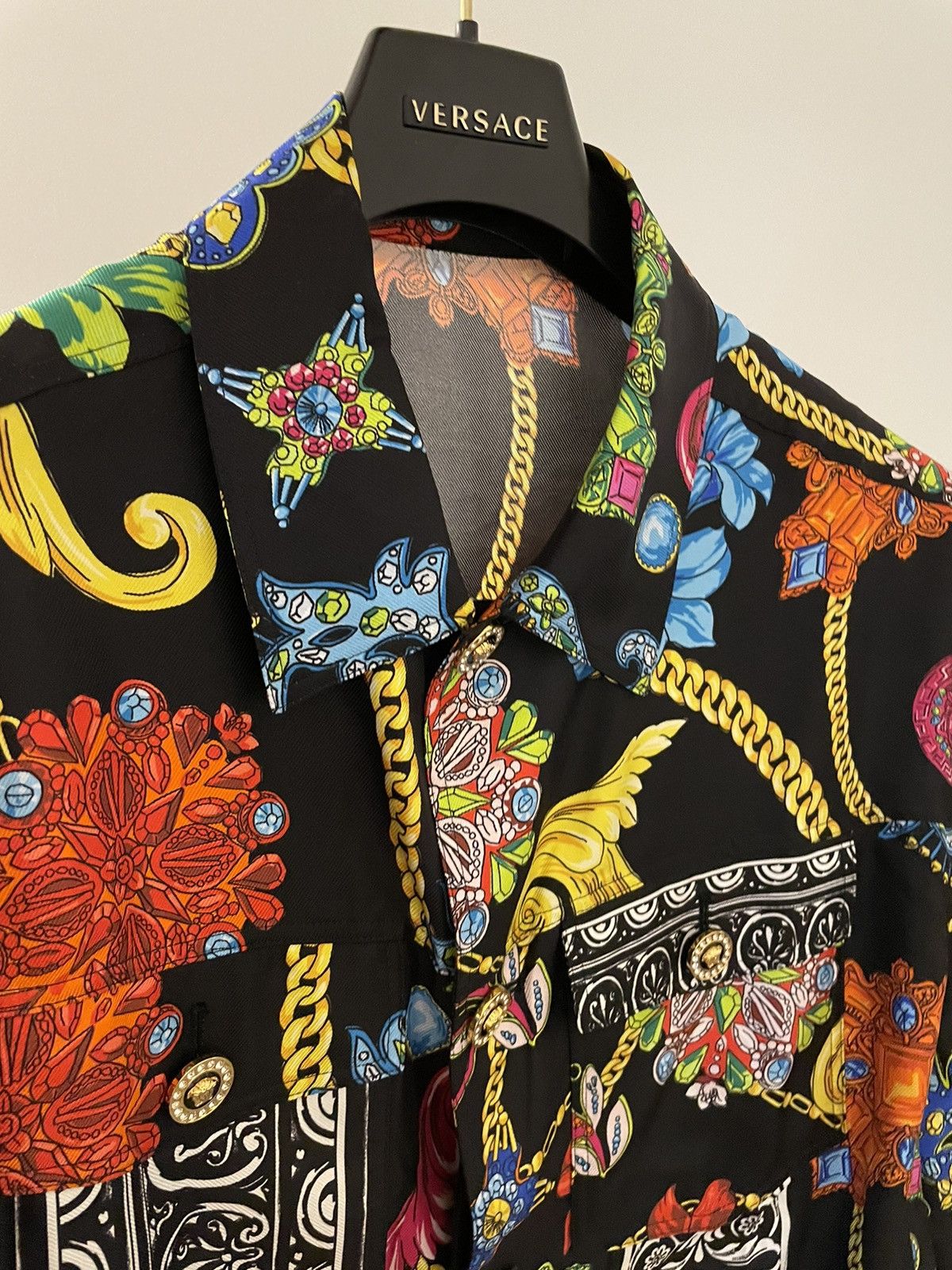 Versace Rare $4,500 Super Limited Runway Jewelry Diamond Silk Jacket Size US XL / EU 56 / 4 - 10 Thumbnail