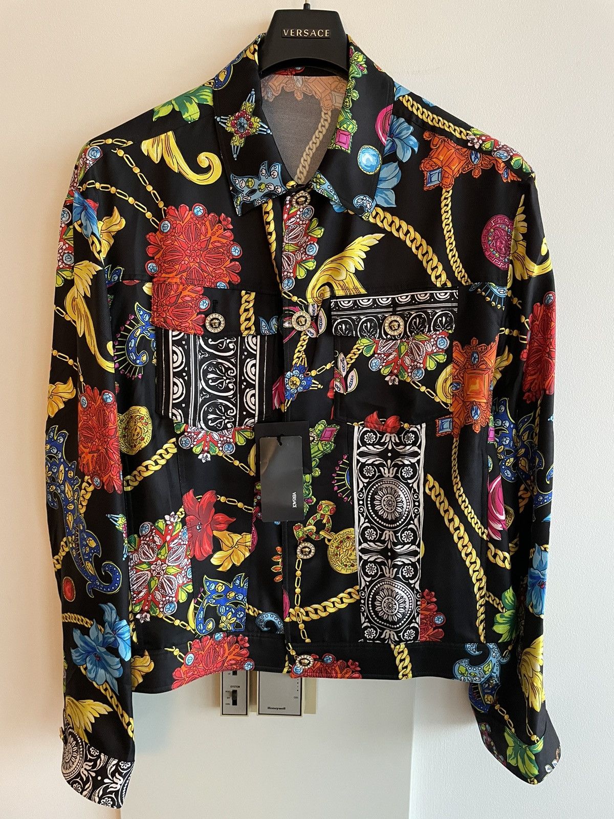 Versace Rare $4,500 Super Limited Runway Jewelry Diamond Silk Jacket Size US XL / EU 56 / 4 - 3 Thumbnail