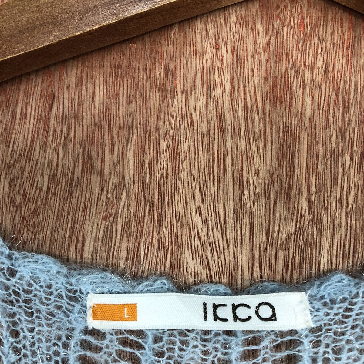 Homespun Knitwear × Japanese Brand Ikka Soft Blue Shag Shaggy Knitwear #c850 Size L / US 10 / IT 46 - 10 Thumbnail