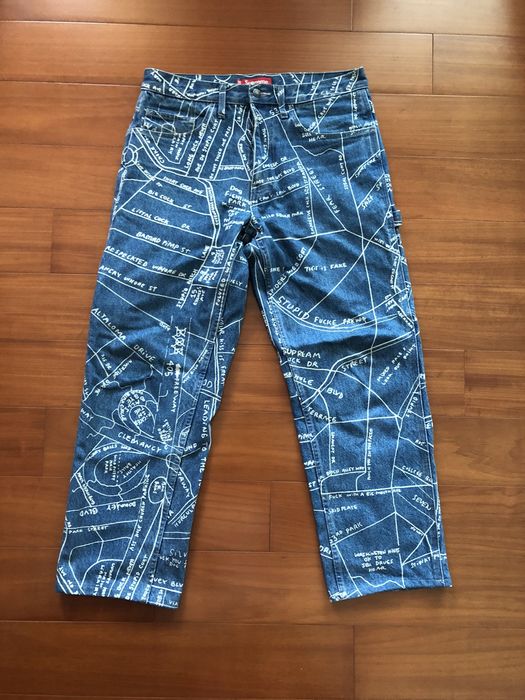 Supreme Supreme Gonz Map Denim Painter Pant | Grailed