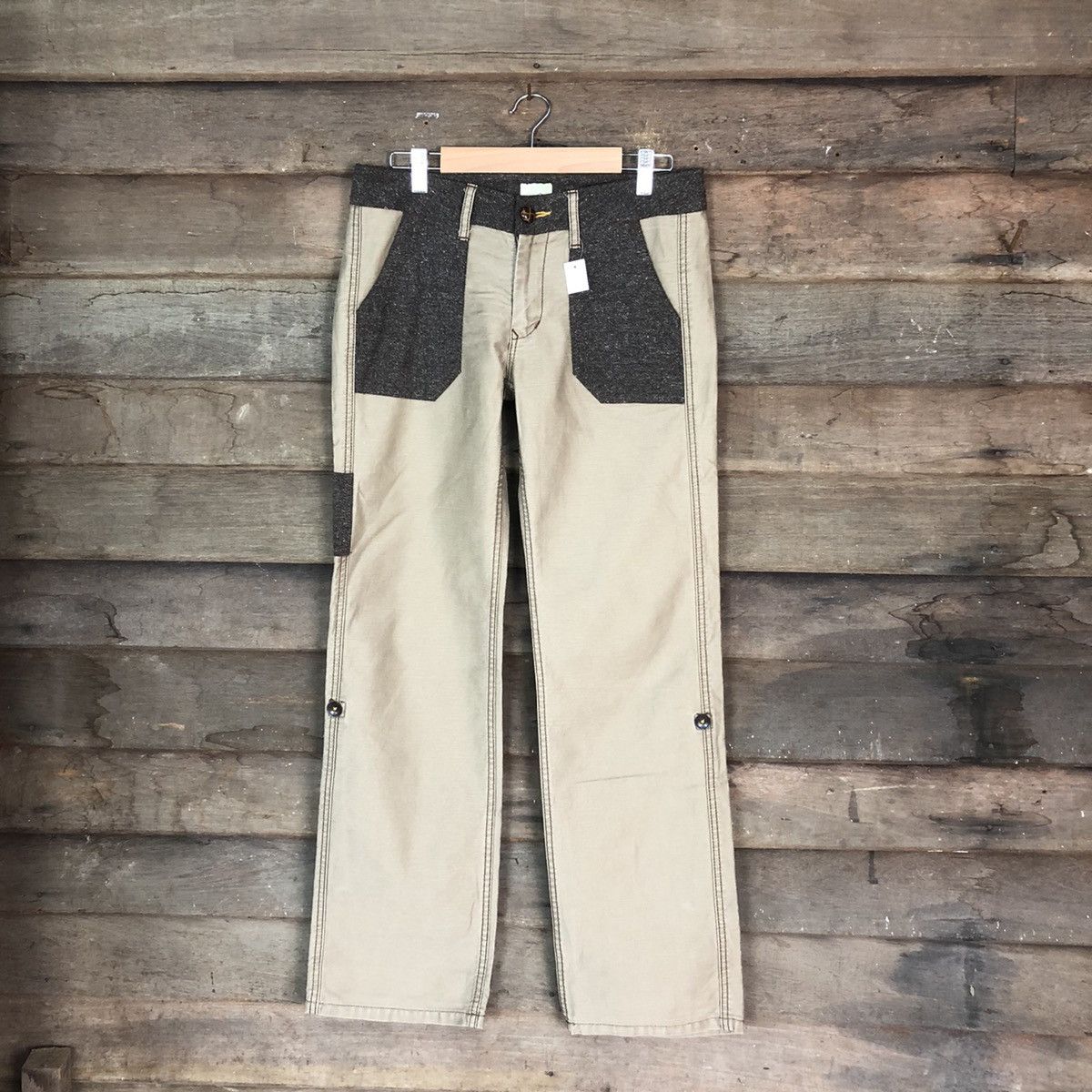 Japanese Brand DLL Inthe Groure Brown Cargo Multipocket Pants #1577 Size US 30 / EU 46 - 1 Thumbnail