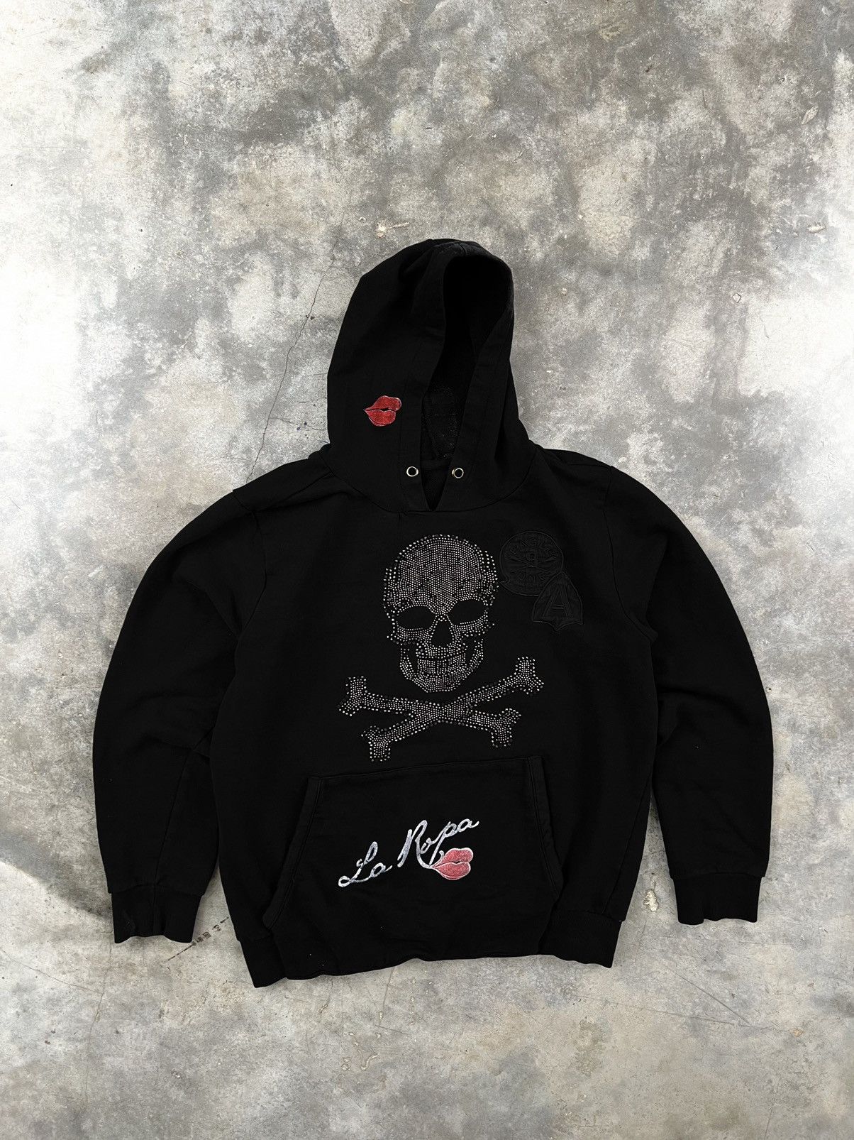 LaRopa OG LaRopa Big Star + Rhinestone Skull Black Hoodie Large Size US L / EU 52-54 / 3 - 3 Thumbnail