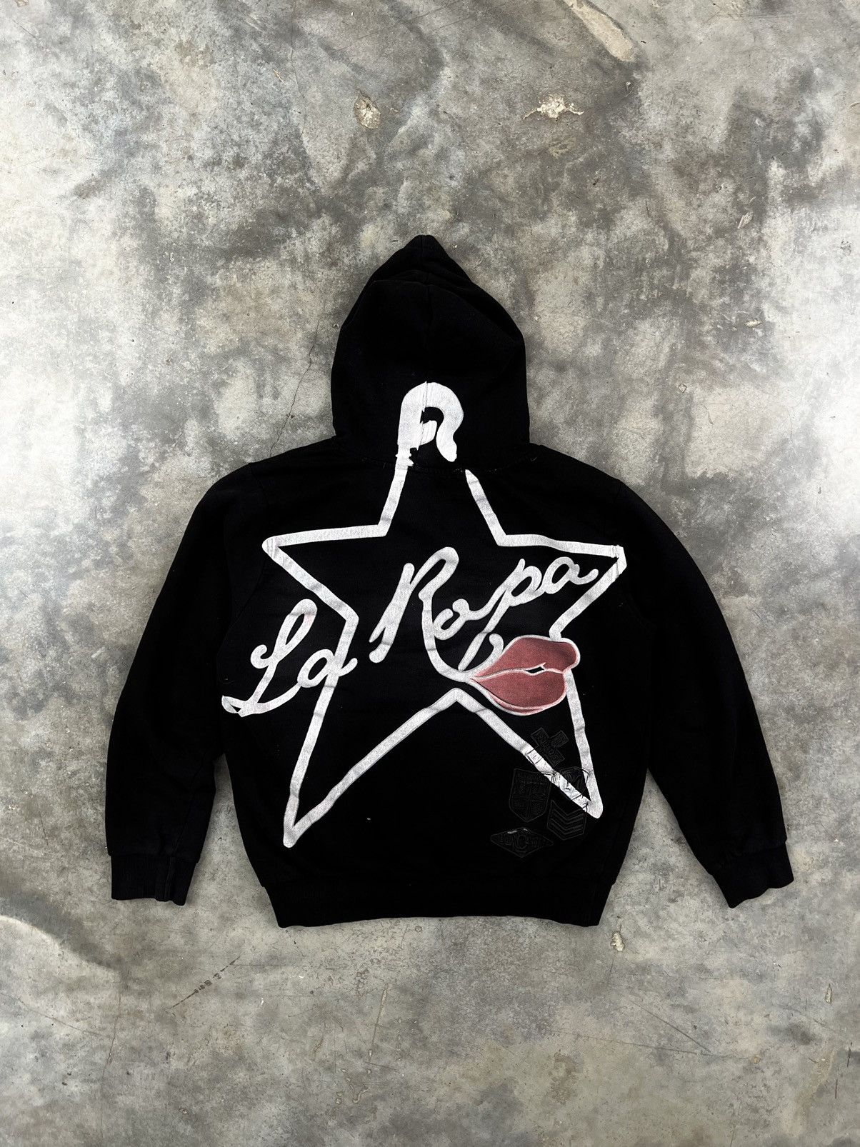 LaRopa OG LaRopa Big Star + Rhinestone Skull Black Hoodie Large Size US L / EU 52-54 / 3 - 1 Thumbnail