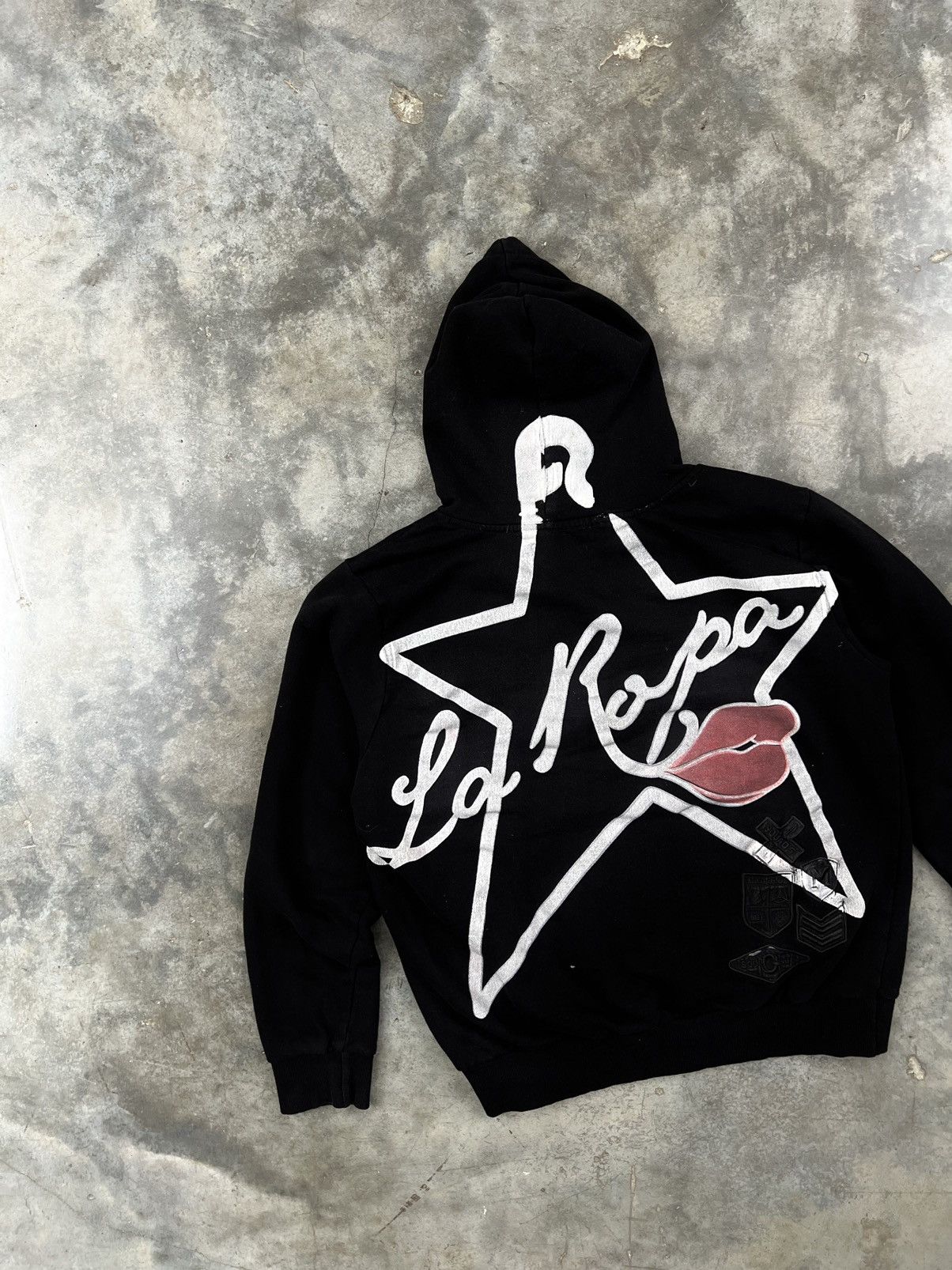 LaRopa OG LaRopa Big Star + Rhinestone Skull Black Hoodie Large Size US L / EU 52-54 / 3 - 2 Thumbnail