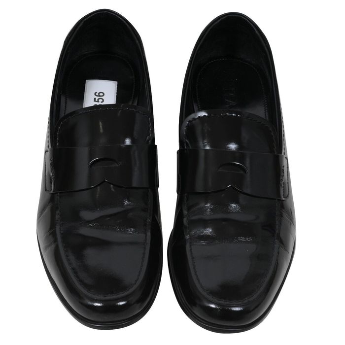 Prada Penny Loafers Black Leather Slip On Shoes - 01356 | Grailed