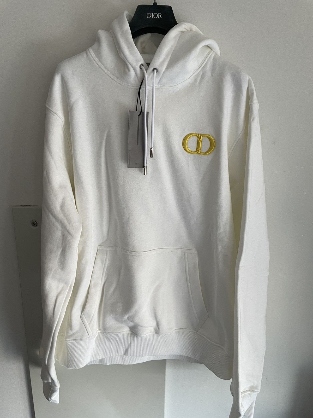 image of Dior Limited Sold Out Super Embroidery Cd Logo Hoodie in White, Men's (Size XL)