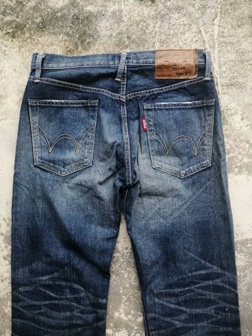 Edwin × Japanese Brand Vintage Dirty Whiskers Distress Edwin Jeans Size US 31 - 12 Thumbnail