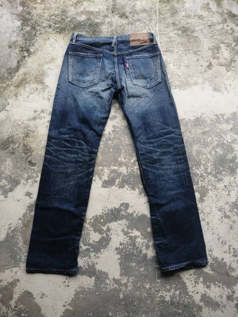 Edwin × Japanese Brand Vintage Dirty Whiskers Distress Edwin Jeans Size US 31 - 3 Thumbnail