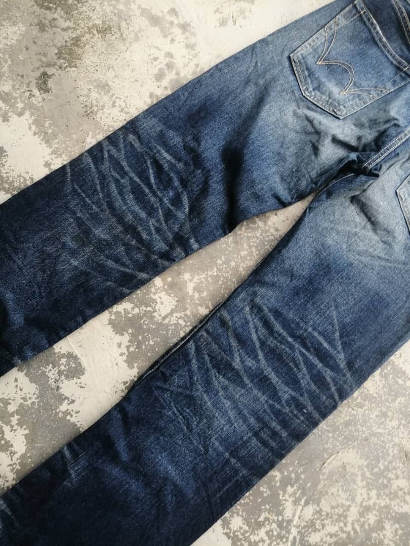 Edwin × Japanese Brand Vintage Dirty Whiskers Distress Edwin Jeans Size US 31 - 14 Thumbnail