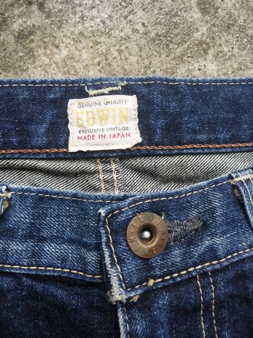 Edwin × Japanese Brand Vintage Dirty Whiskers Distress Edwin Jeans Size US 31 - 8 Thumbnail