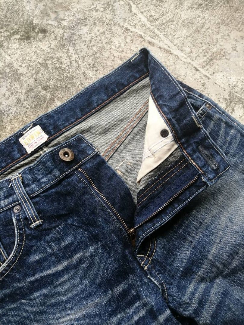 Edwin × Japanese Brand Vintage Dirty Whiskers Distress Edwin Jeans Size US 31 - 9 Thumbnail