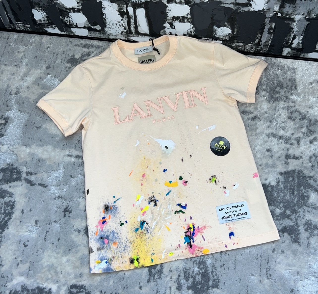 image of Gallery Dept Lanvin Paint Splatter T Shirt in Light Pink, Women's (Size Small)