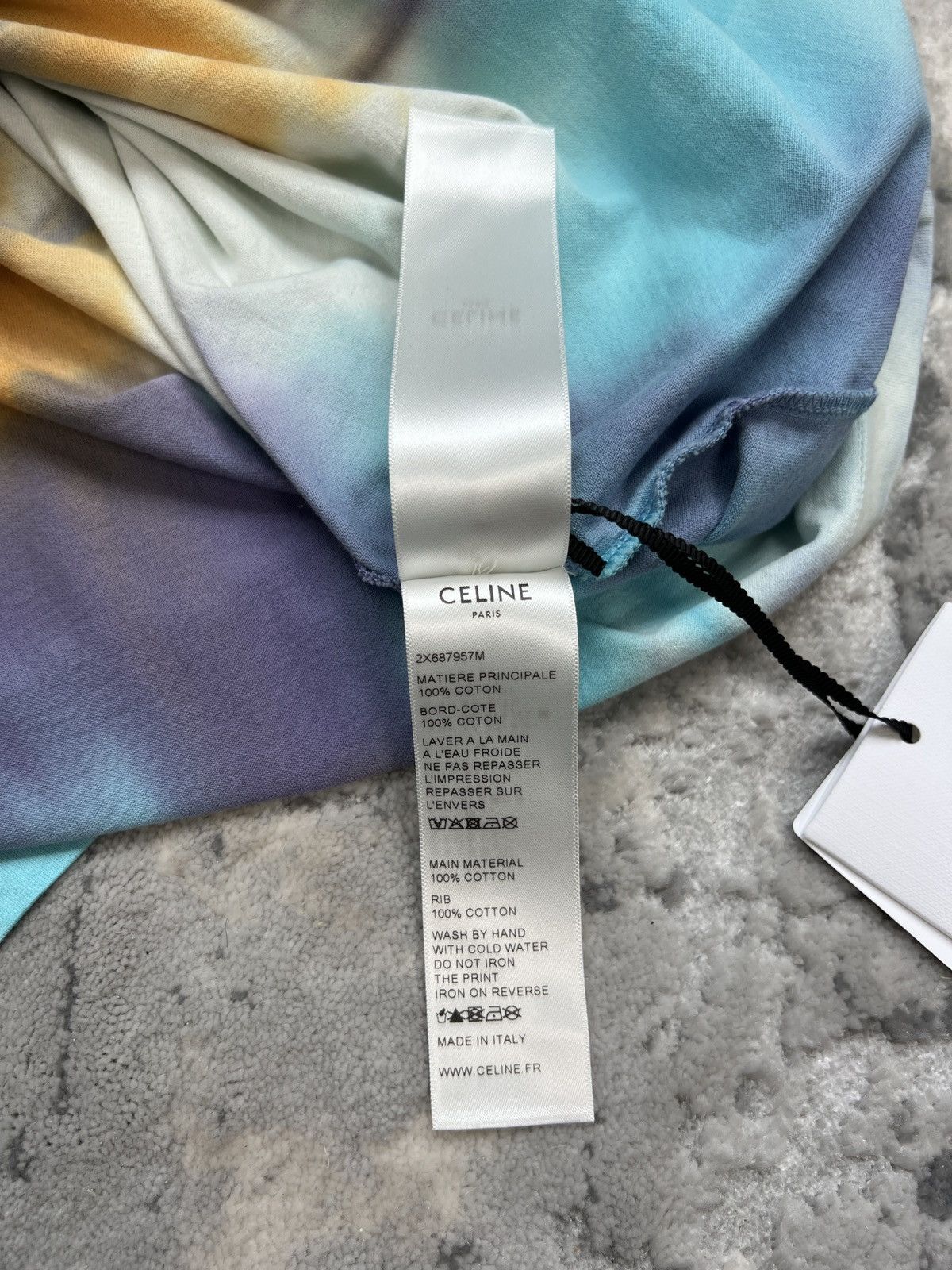 Celine Celine tie dye stud logo t shirt Size US S / EU 44-46 / 1 - 6 Thumbnail