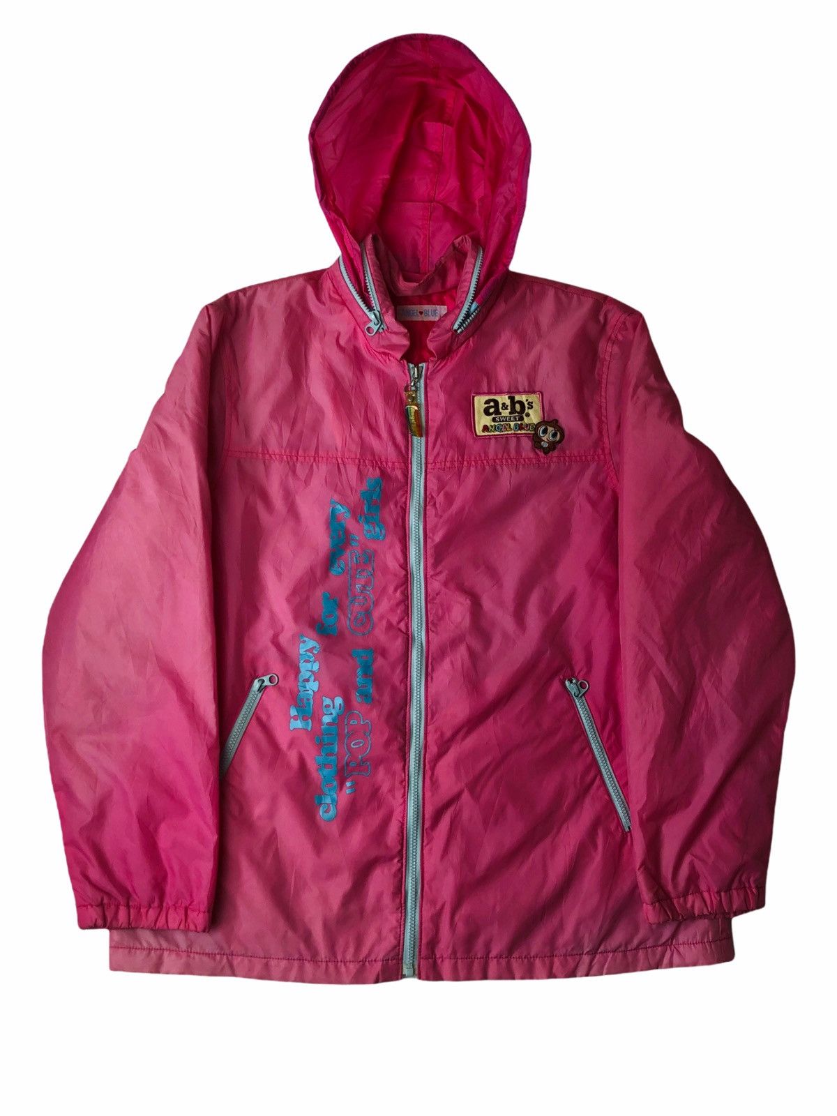 Japanese Brand 1990s Angel Blue - Hidden Hoodie Pink Jacket Size US L / EU 52-54 / 3 - 3 Thumbnail