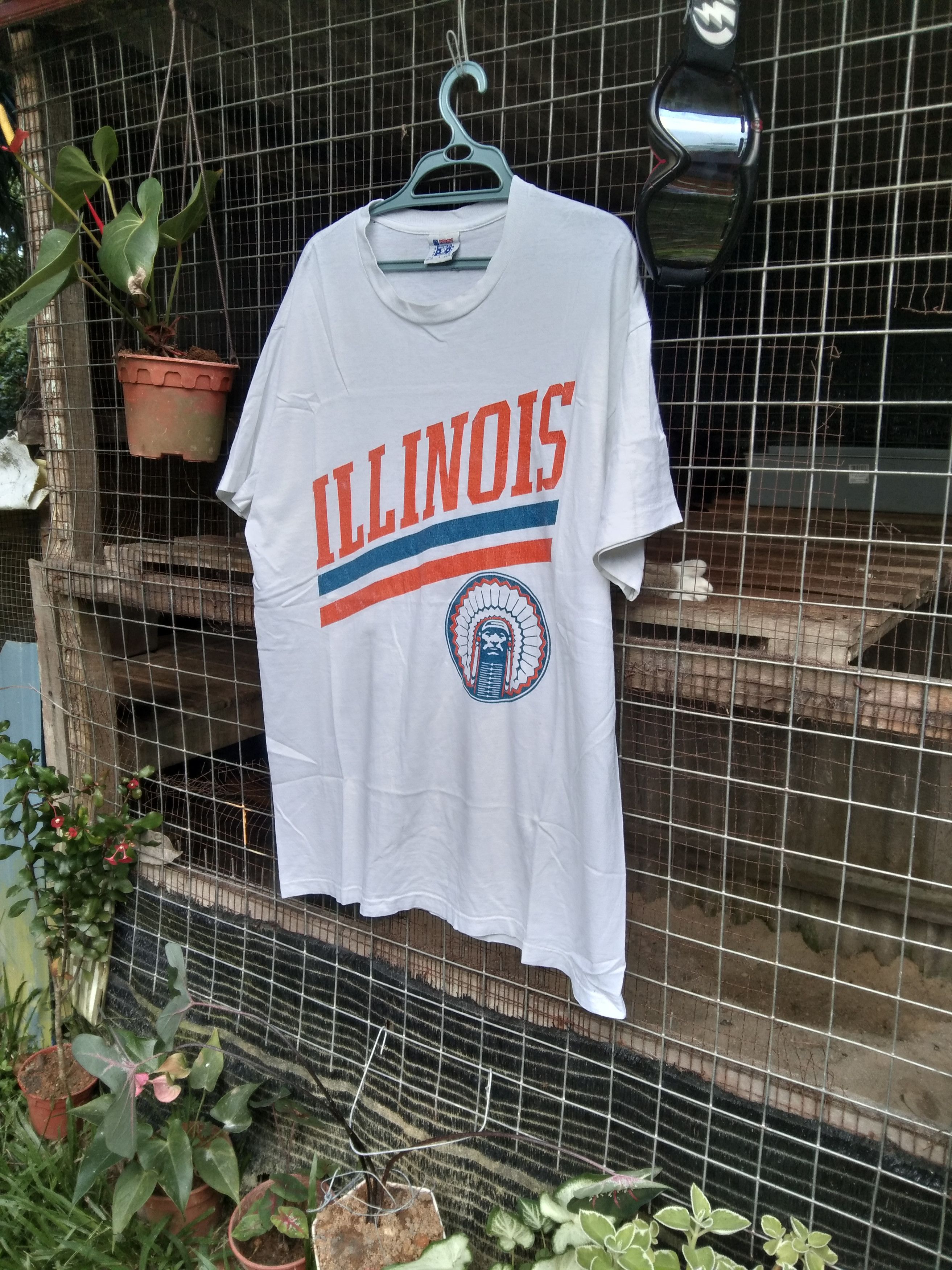 NFL × Vintage VINTAGE NFL ILLINOIS T-SHIRT with 80s LOGO Size US L / EU 52-54 / 3 - 3 Thumbnail