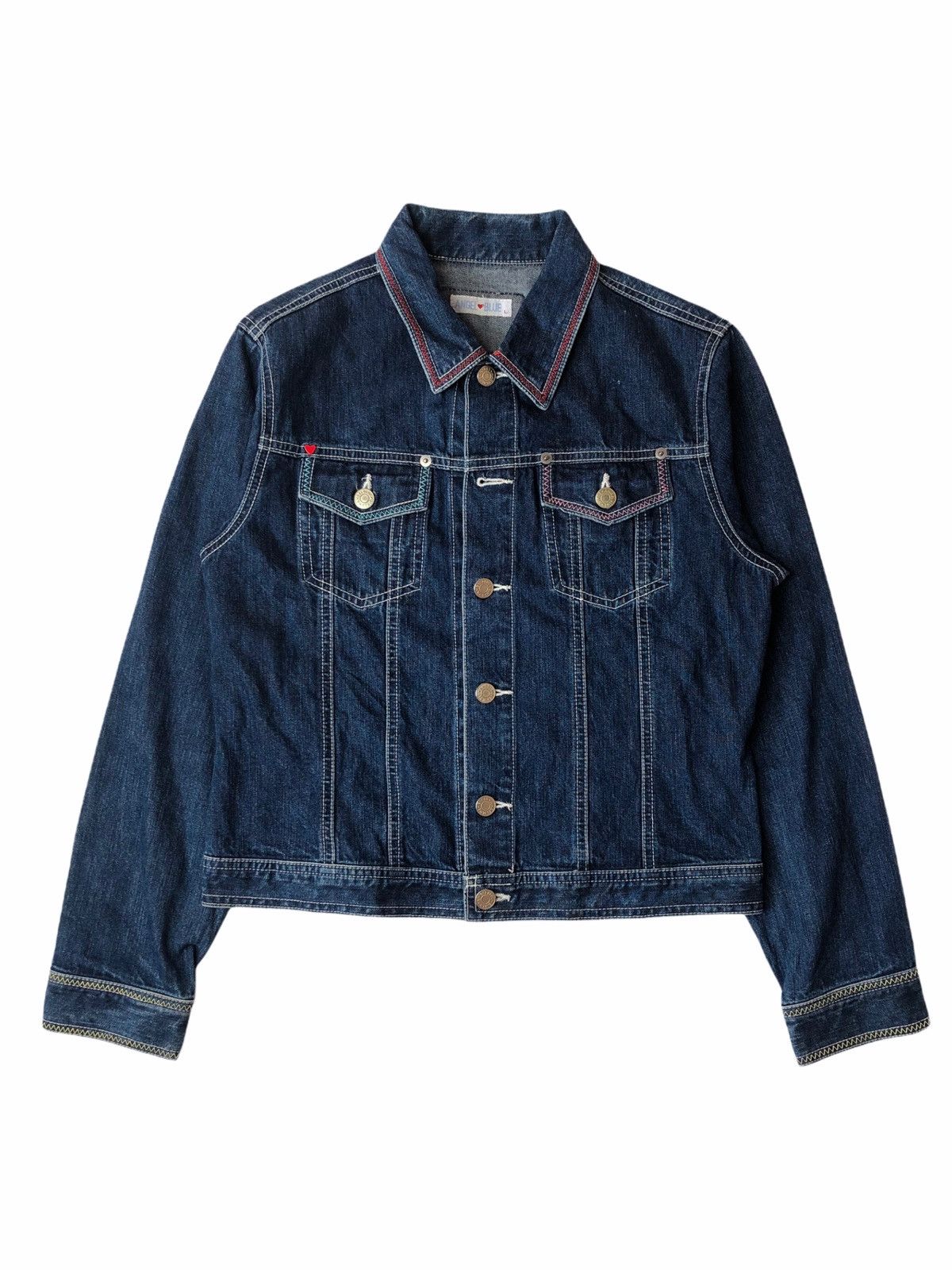 Hysteric Glamour 1990s Angel Blue Constast Stitching Denim Jacket Size US M / EU 48-50 / 2 - 3 Thumbnail