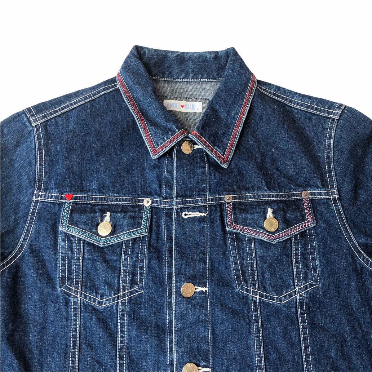 Hysteric Glamour 1990s Angel Blue Constast Stitching Denim Jacket Size US M / EU 48-50 / 2 - 4 Thumbnail