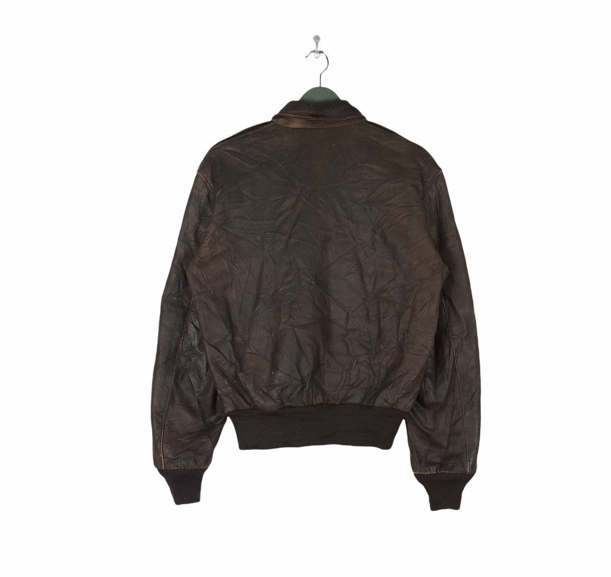 Vtg 70s Golden Bear type A2 bomber leather jacket size 38