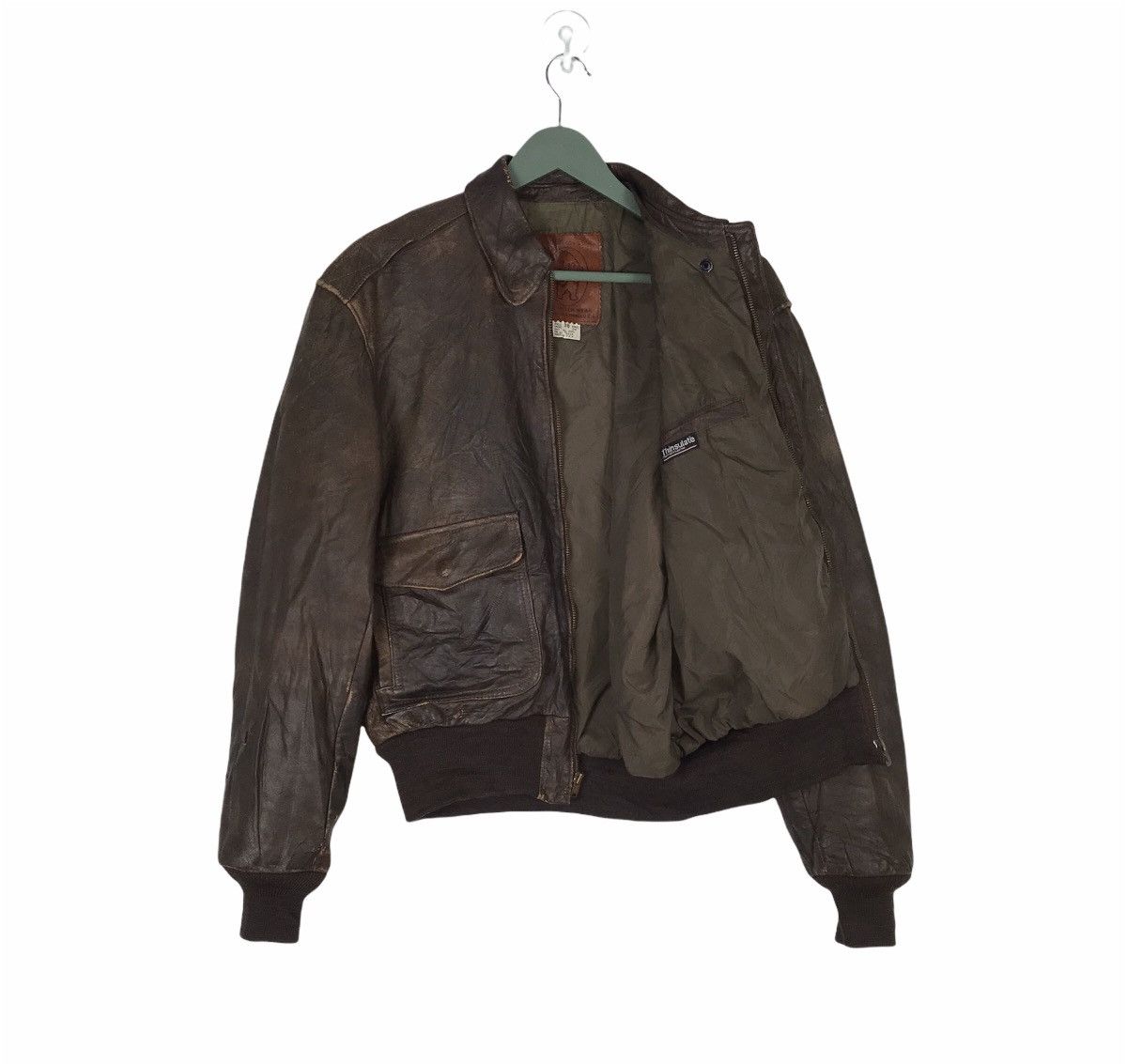 Golden Bear Vtg 70s Golden Bear type A2 bomber leather jacket size 38 Size US XS / EU 42 / 0 - 2 Thumbnail