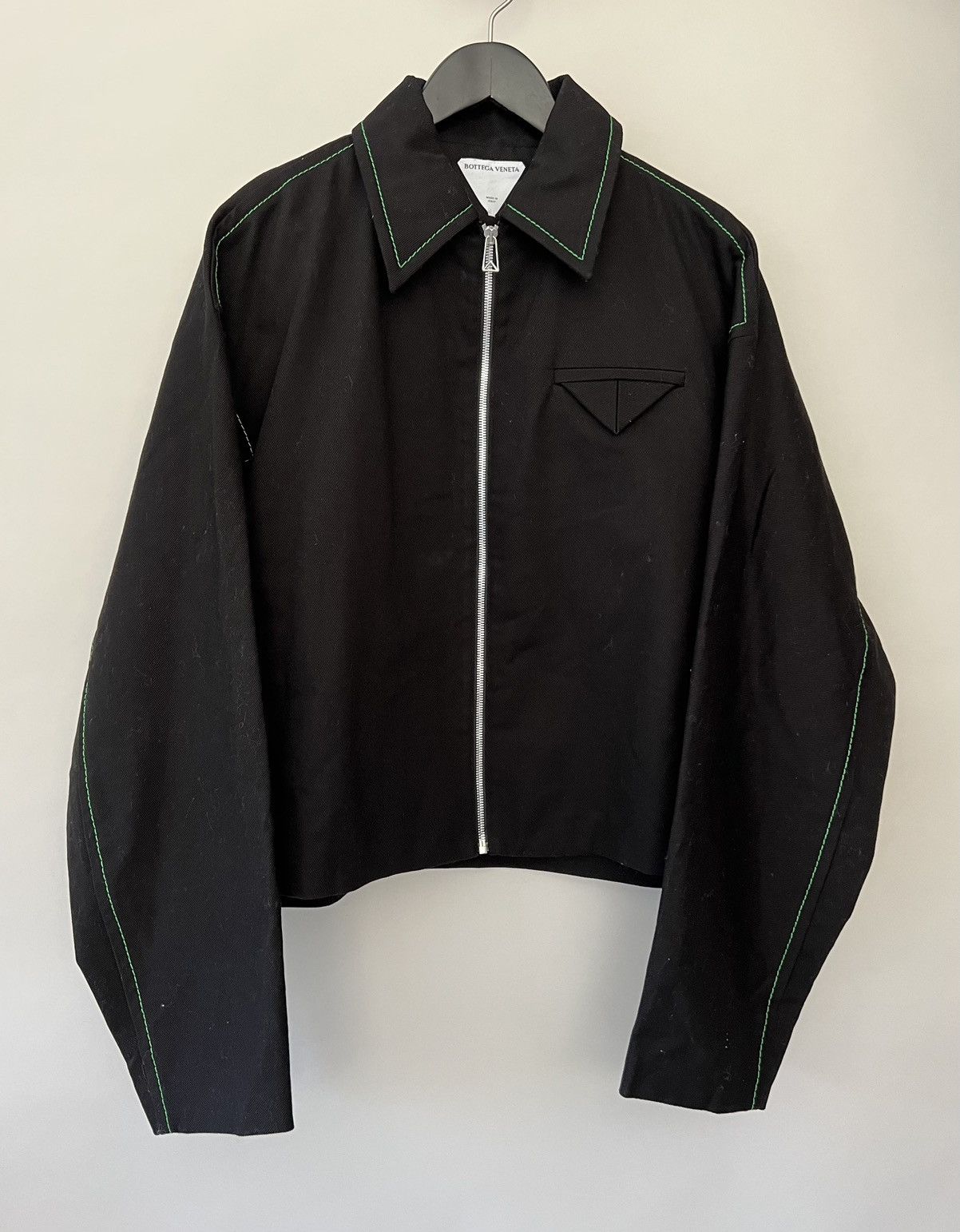 image of Bottega Veneta Heavyweight Twill Blouson Jacket in Black, Men's (Size Medium)