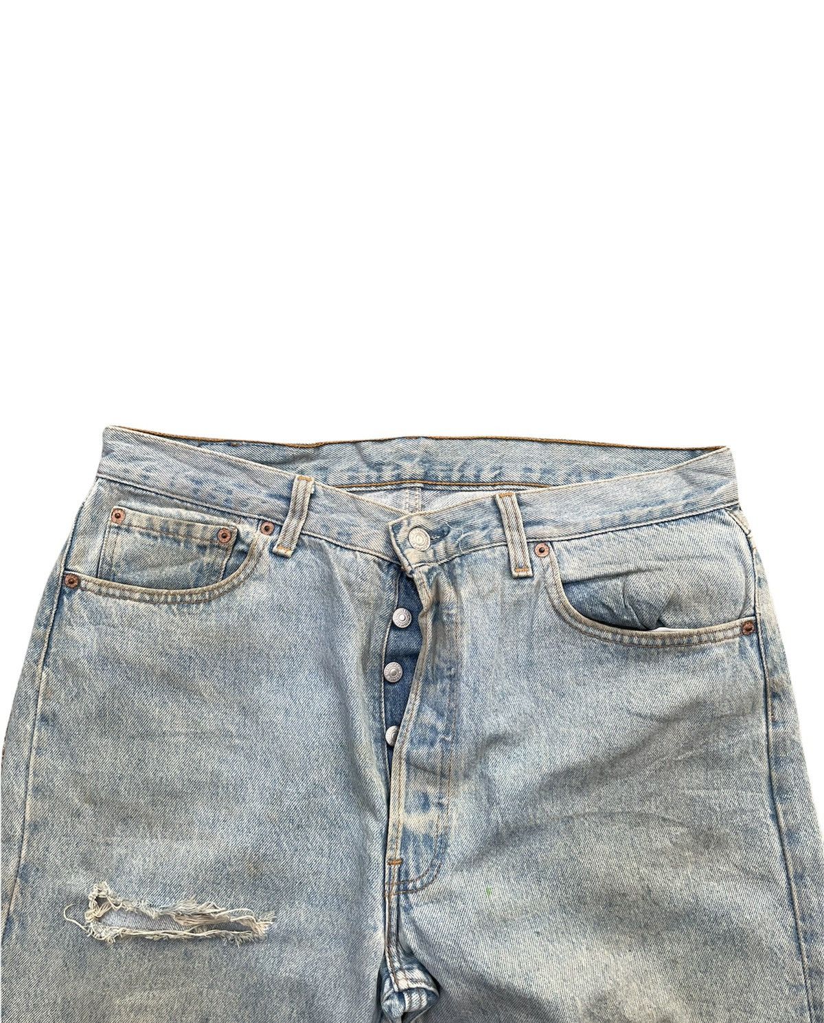 Levi's Vintage Levi’s 501 e 1994 Aging Faded Distressed Denim Size US 35 - 8 Thumbnail