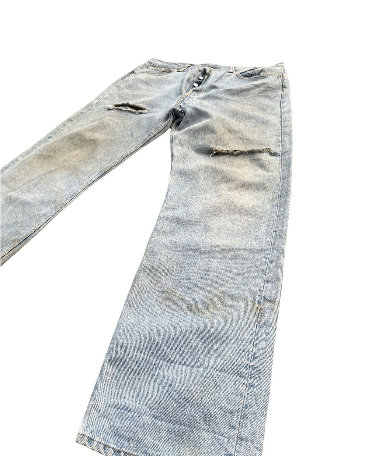 Levi's Vintage Levi’s 501 e 1994 Aging Faded Distressed Denim Size US 35 - 2 Thumbnail