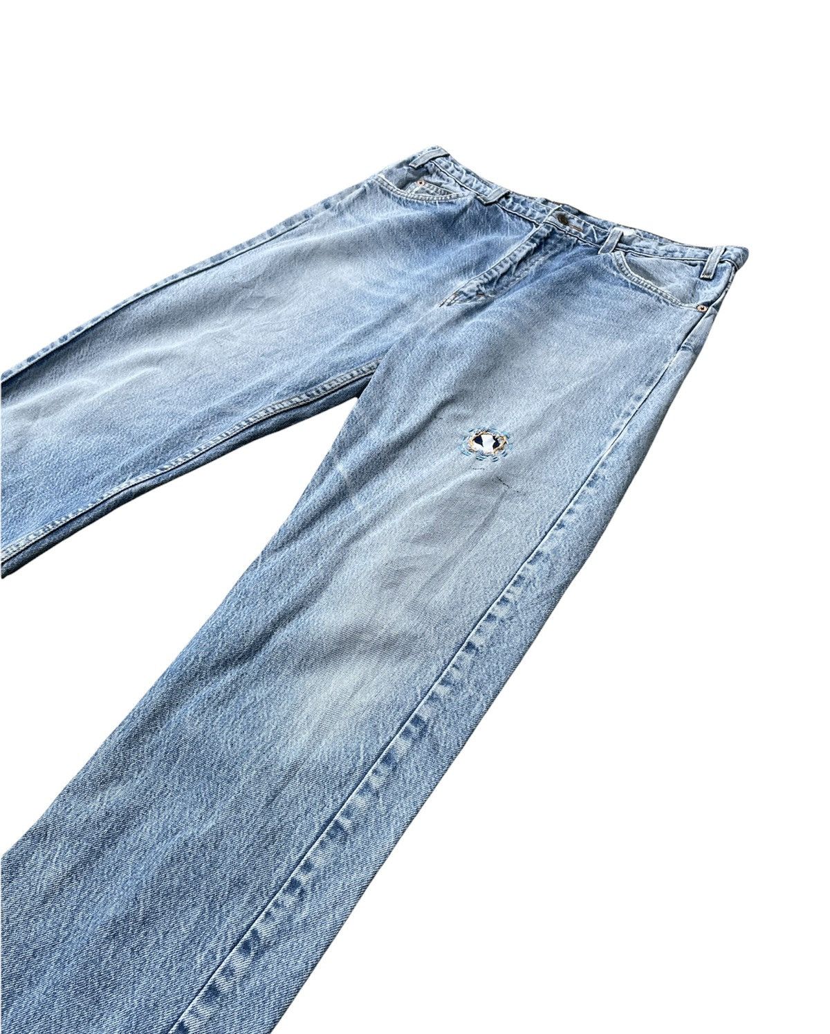 Levi's × Vintage Levis 505 e Orange Tag Vintage 90’s Aging Rework Denim Size US 35 - 3 Thumbnail