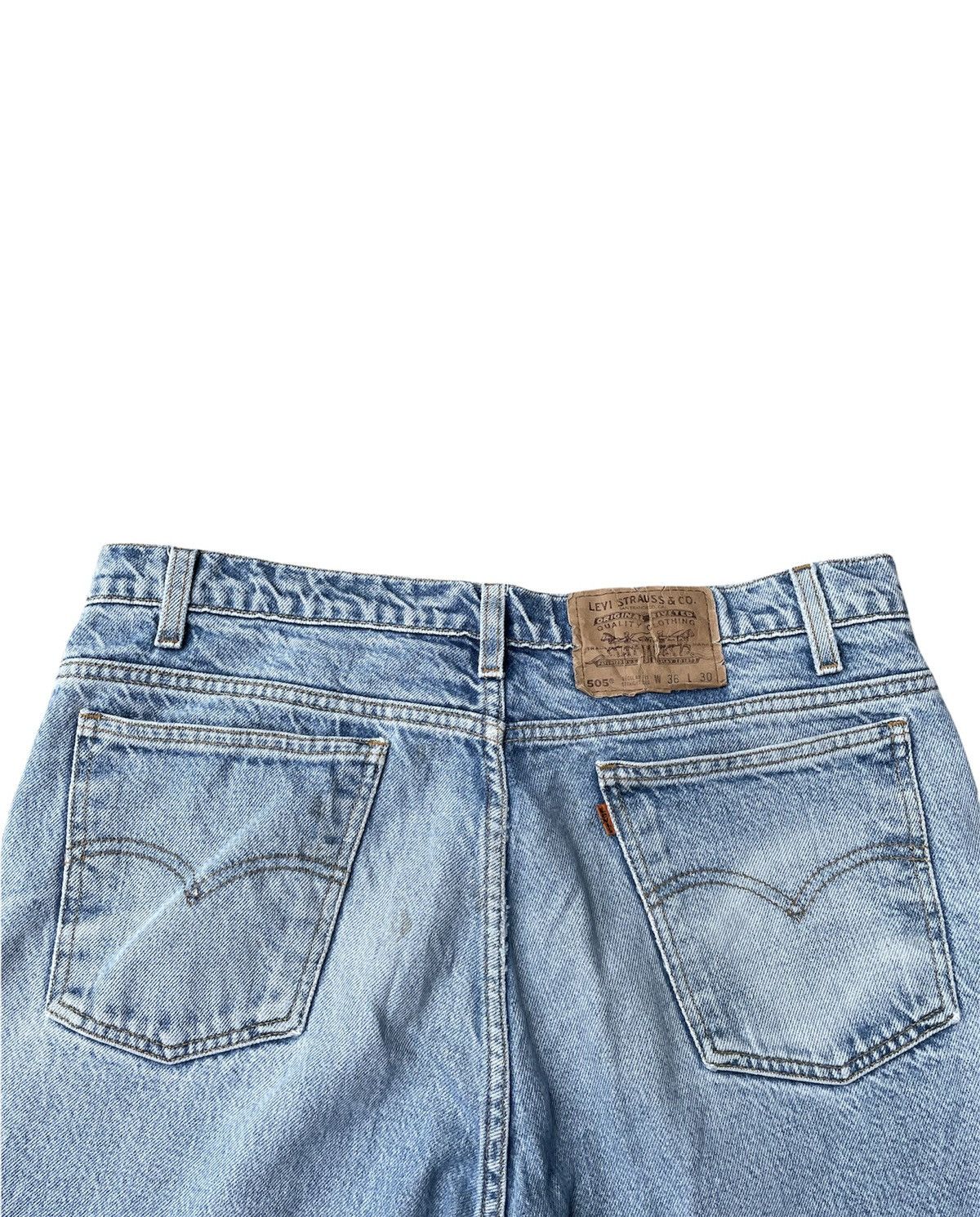 Levi's × Vintage Levis 505 e Orange Tag Vintage 90’s Aging Rework Denim Size US 35 - 12 Thumbnail