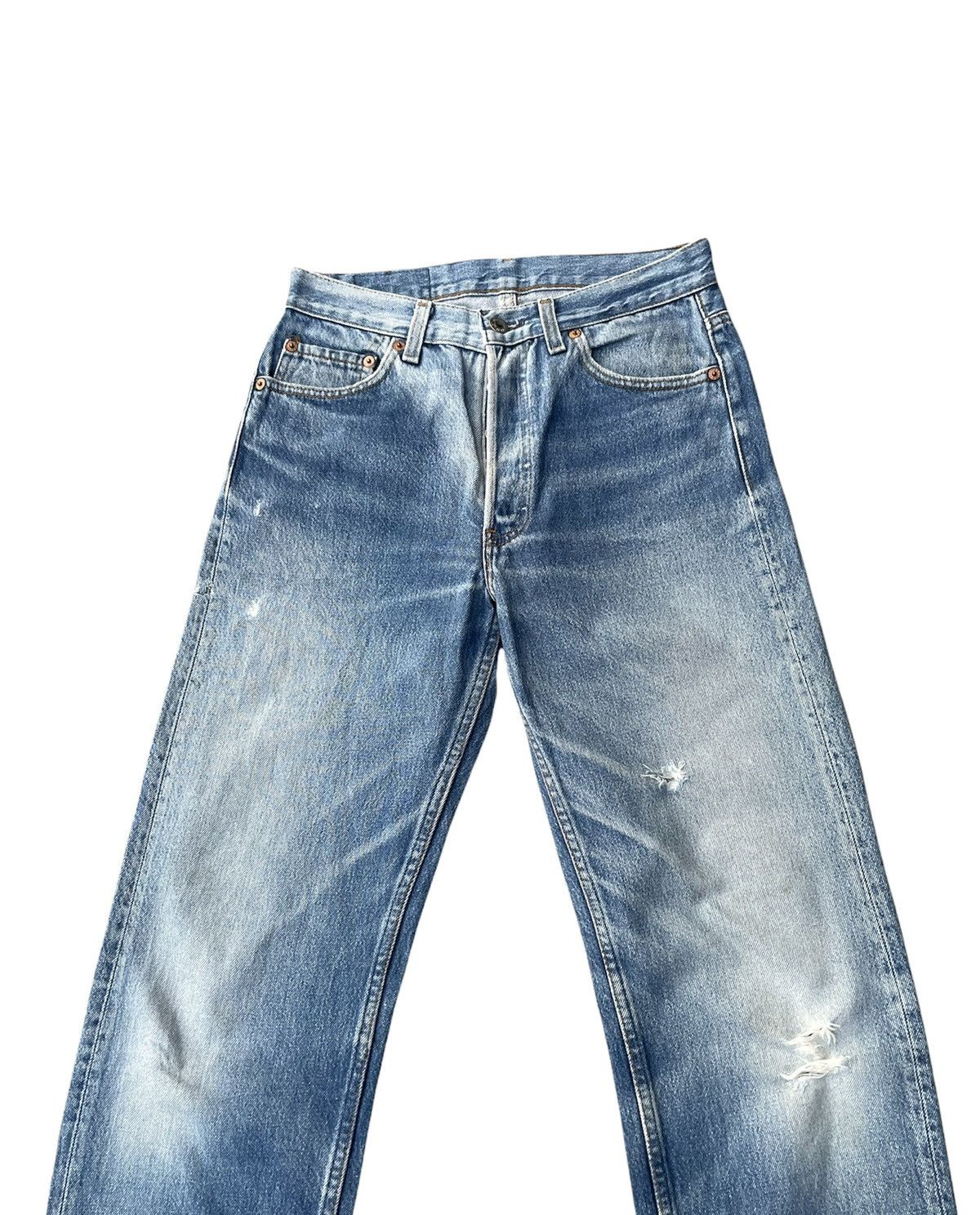 Levi's × Vintage Vintage Levi’s 501 e 1989 Aging Faded Distressed Denim Size US 28 / EU 44 - 3 Thumbnail
