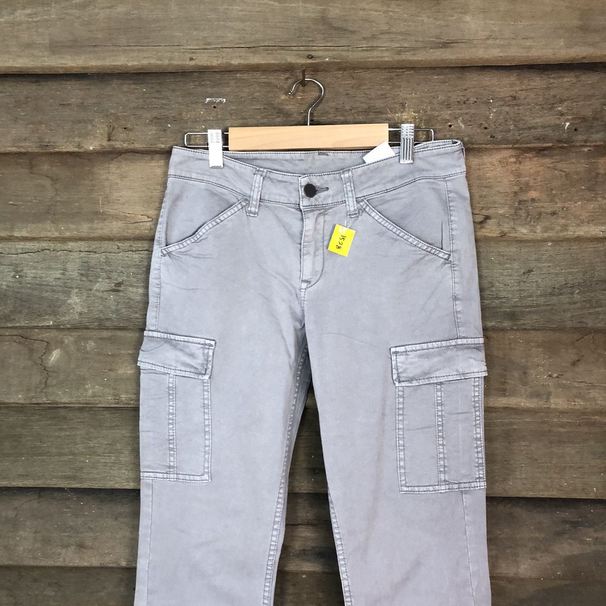 Japanese Brand DLL Uniqlo Grey utility Cargo Multipocket Pants #1528 Size US 27 - 2 Thumbnail