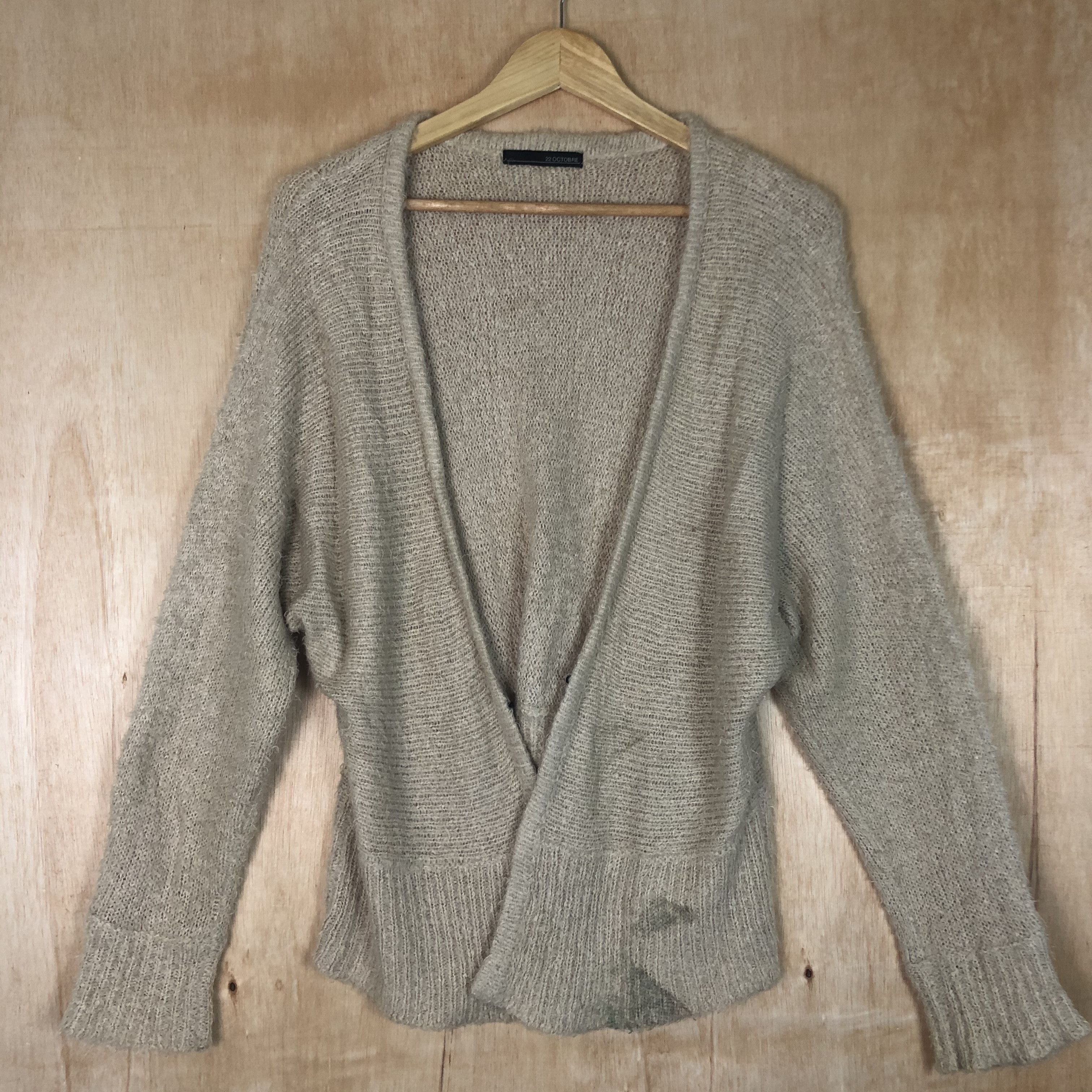 Homespun Knitwear × Japanese Brand DLL 22 Octobre brown mohair japan Cardigan knitwear #c033 Size M / US 6-8 / IT 42-44 - 3 Thumbnail
