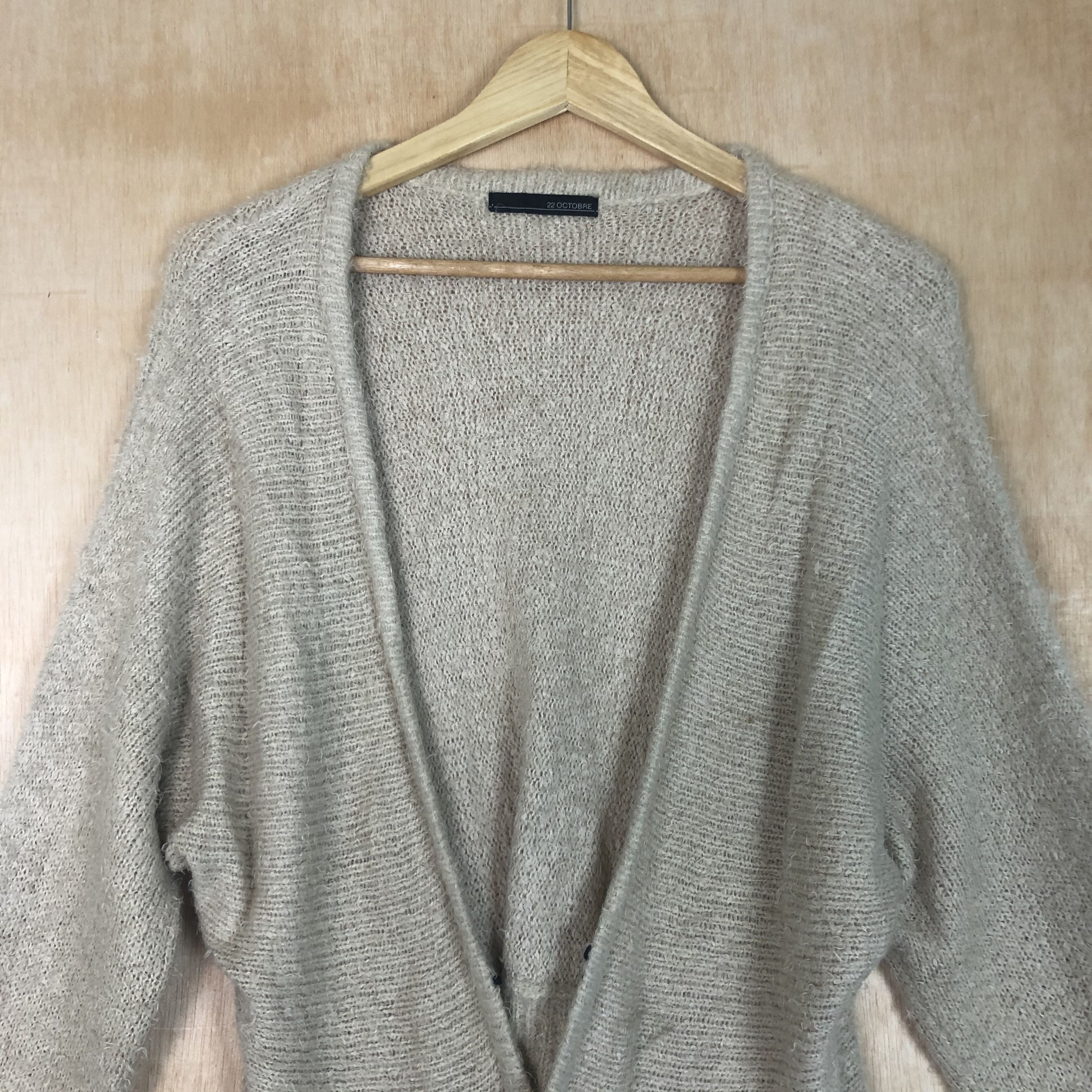 Homespun Knitwear × Japanese Brand DLL 22 Octobre brown mohair japan Cardigan knitwear #c033 Size M / US 6-8 / IT 42-44 - 2 Thumbnail