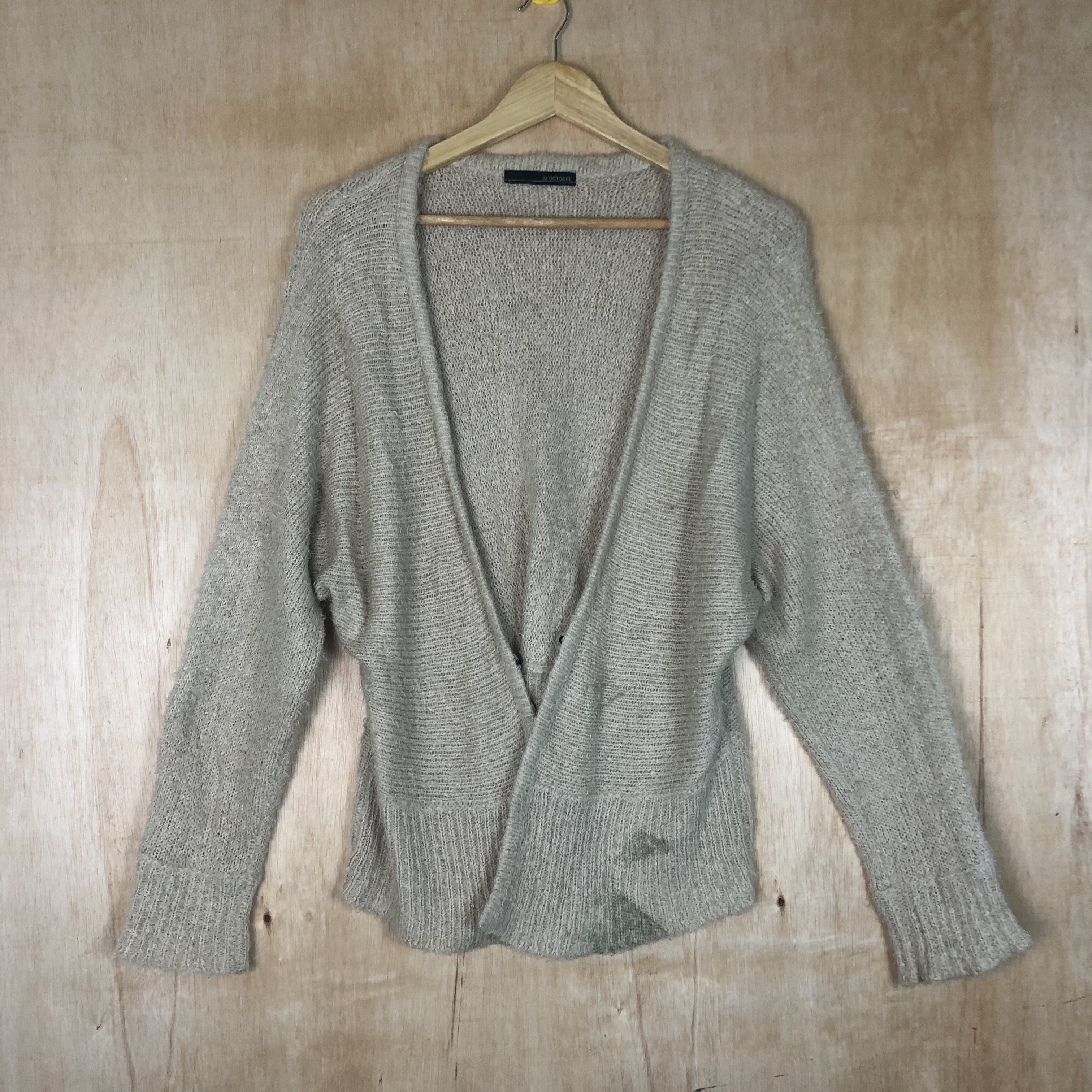 Homespun Knitwear × Japanese Brand DLL 22 Octobre brown mohair japan Cardigan knitwear #c033 Size M / US 6-8 / IT 42-44 - 1 Thumbnail